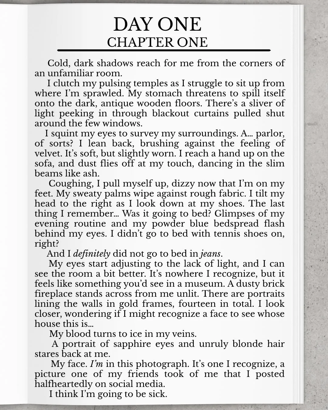 The first page of my upcoming young adult thriller, Last One Standing. Want to read more? You&rsquo;re gonna want to preorder your signed copy NOW ;)