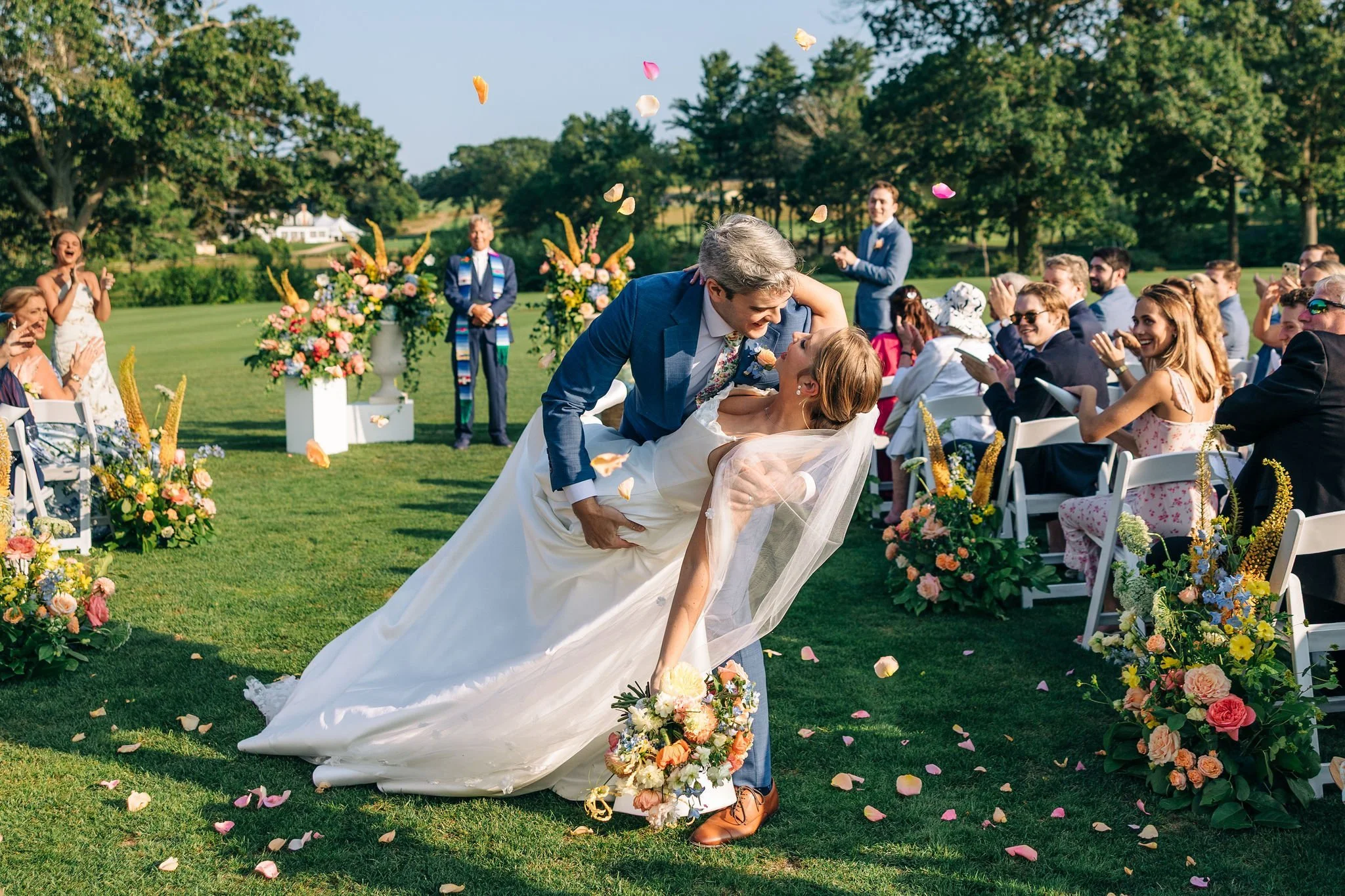 Myopia Hunt Club outdoor wedding ceremony