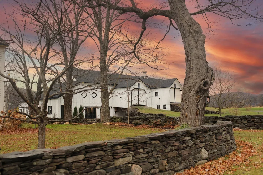Set for a hundred, the mountains through the Barn windows