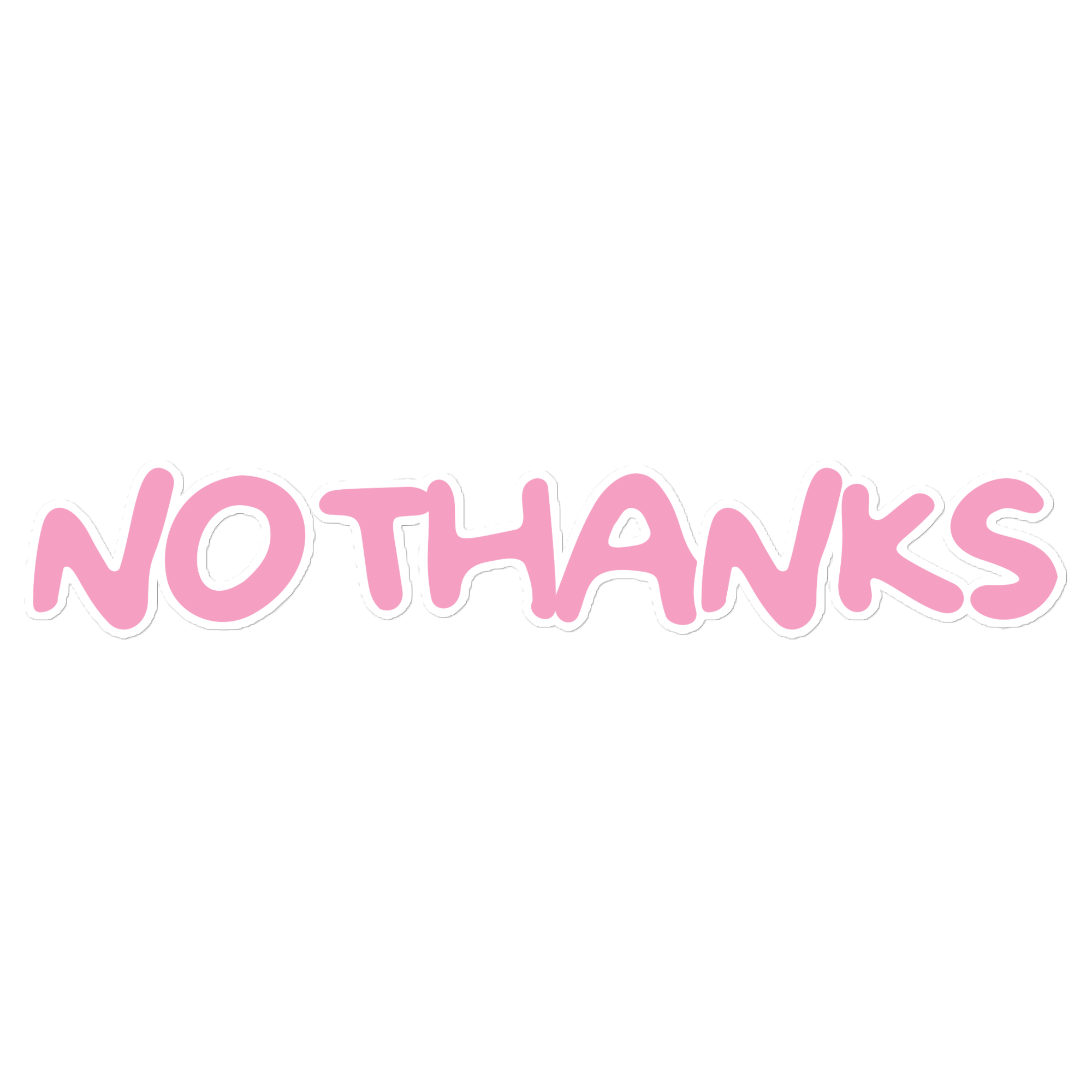 No Thanks Bubblegum Large Sticker
