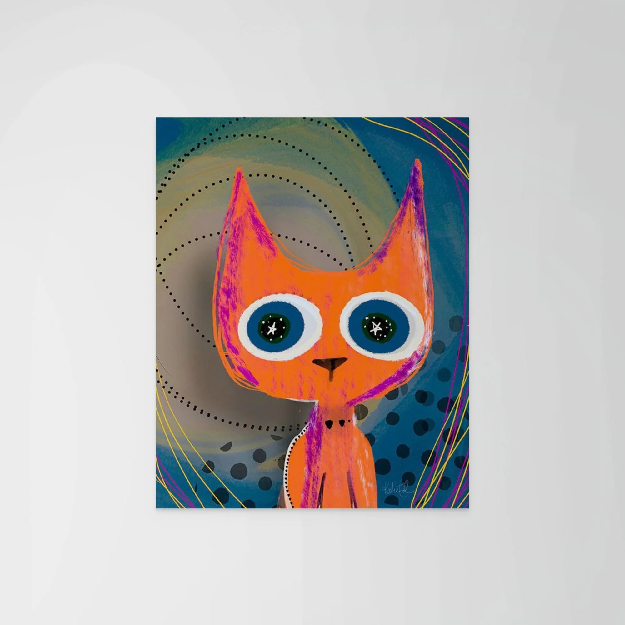 Stars in Her Eyes | Whimsical Cat Art Print