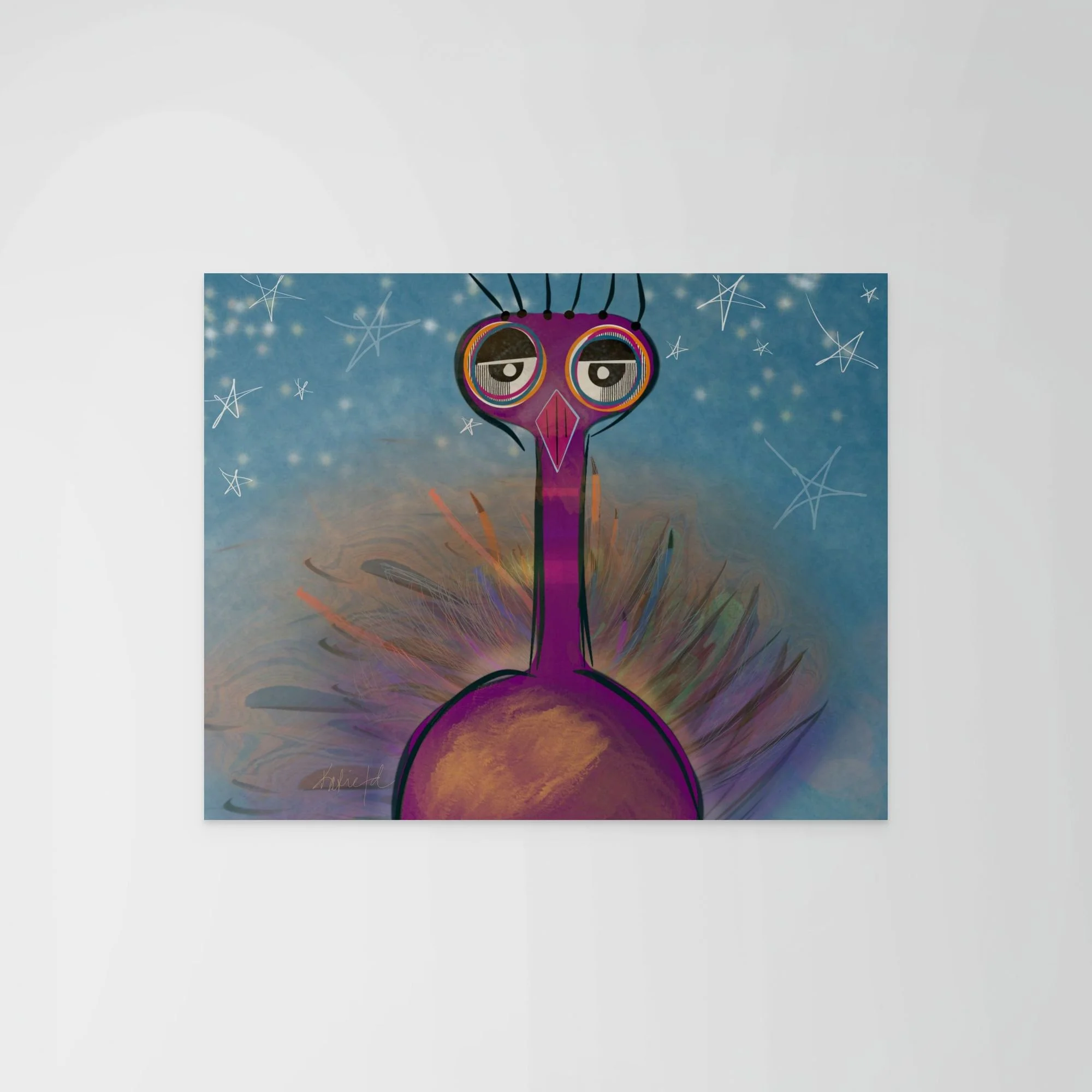 Starbird | Whimsical Celestial Bird Art Print