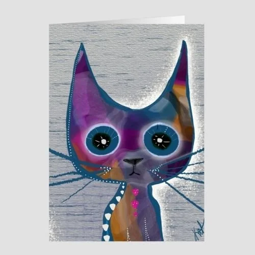 Paintbox Kitty | Whimsical Cat Greeting Card