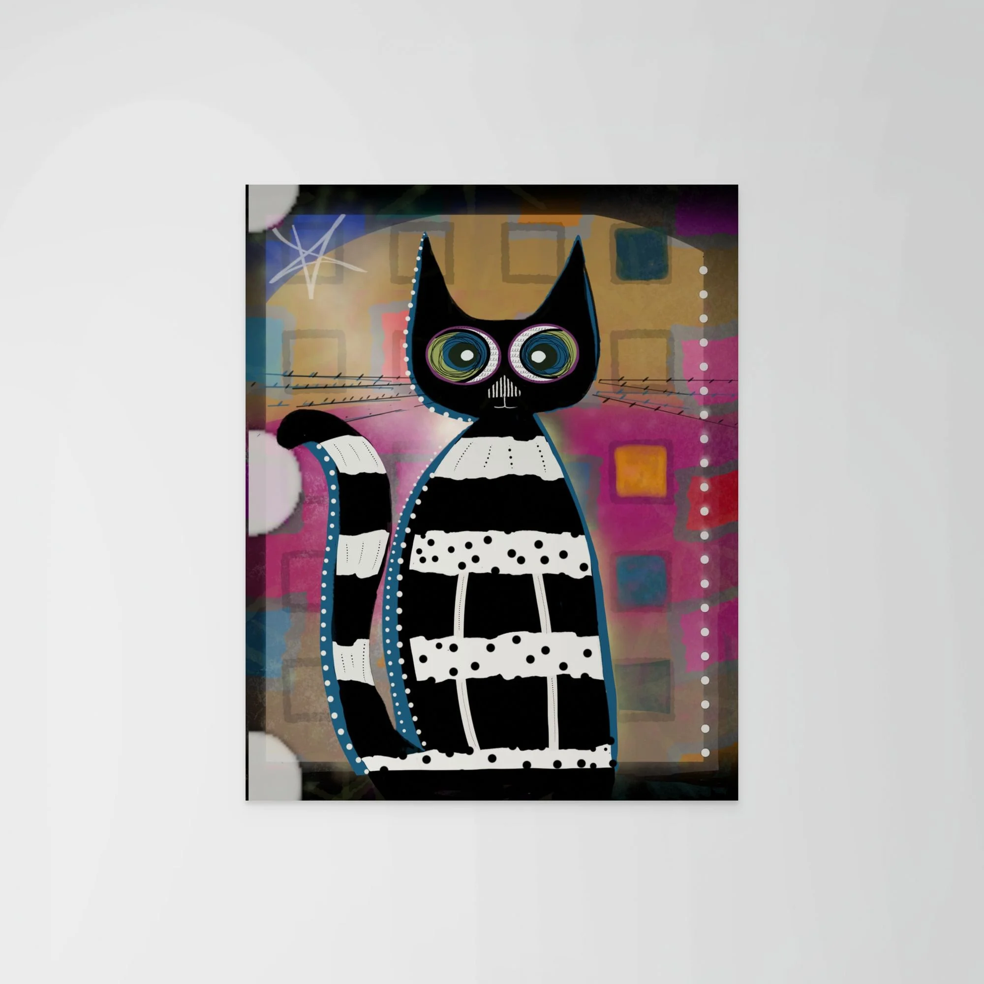 Jailbird Cat | Whimsical Cat Art Print