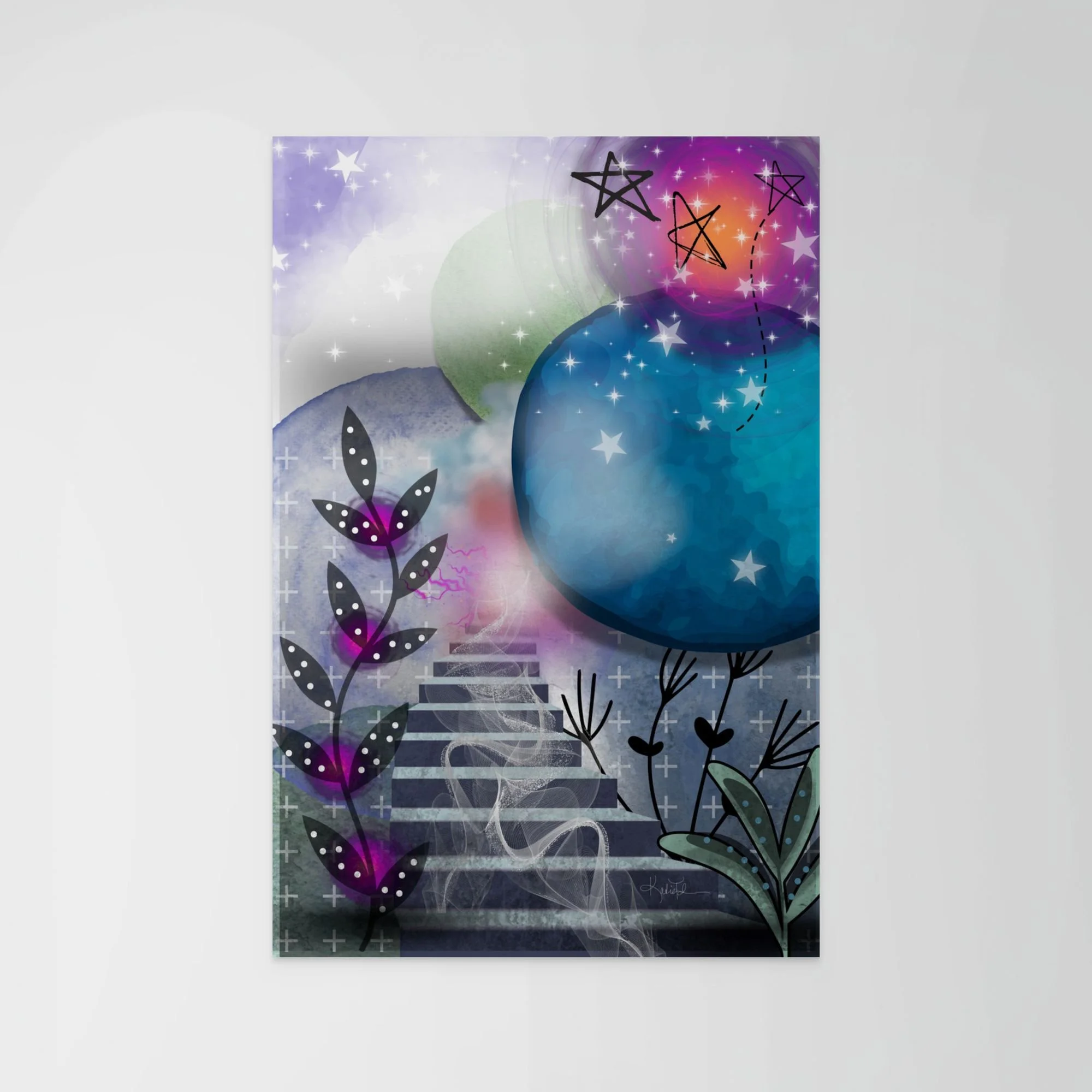 Skyward Whimsy | Whimsical Celestial Abstract Art Print