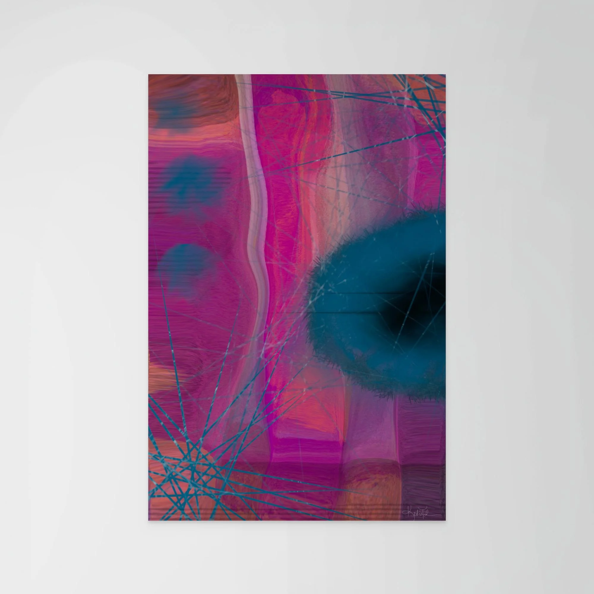 Teal Reverie | Teal and Magenta Abstract Art Print