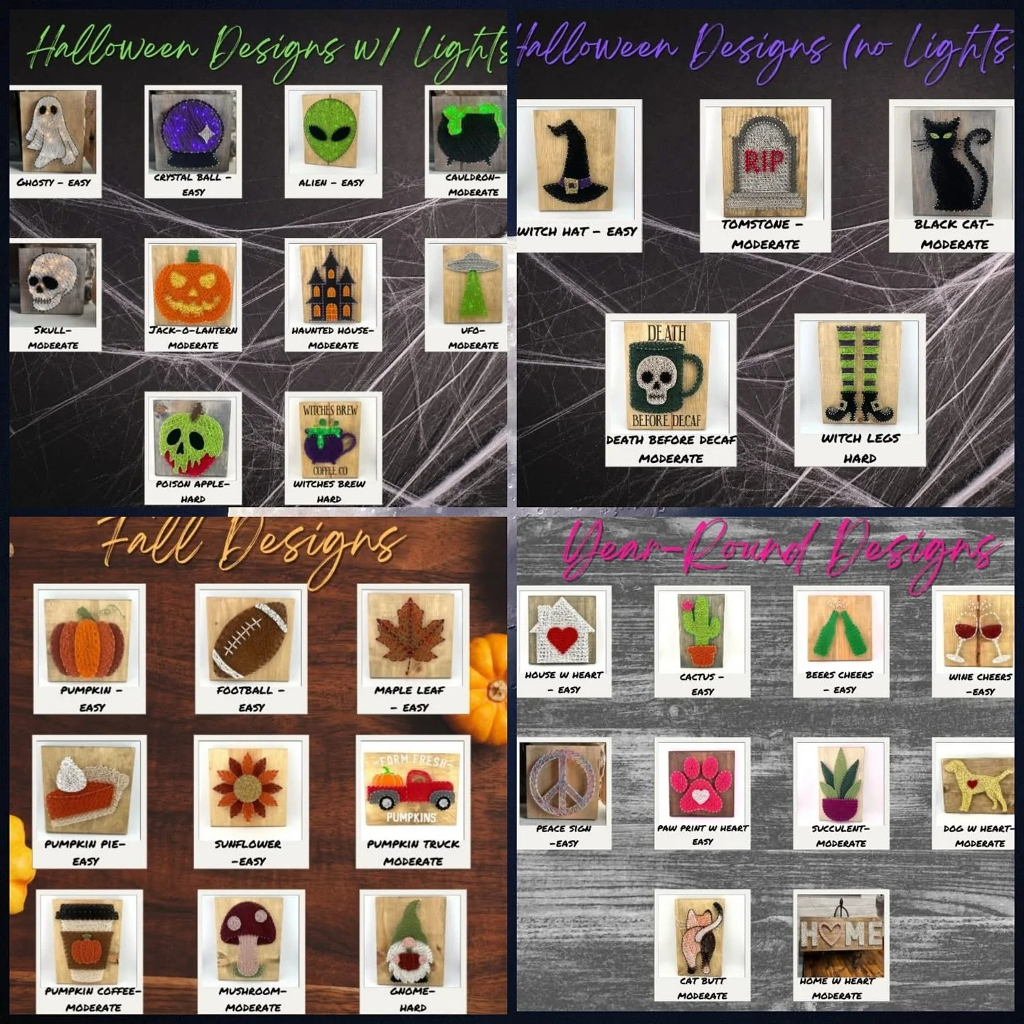 Plutos is hosting another fun String Art Night with @heartstrings_by_scarlett on Monday, September 15 at 6pm! Scarlett has 40 designs to choose from! Come for dinner while you have a fun night out with friends and family! #liveloveplutos  #stringart 