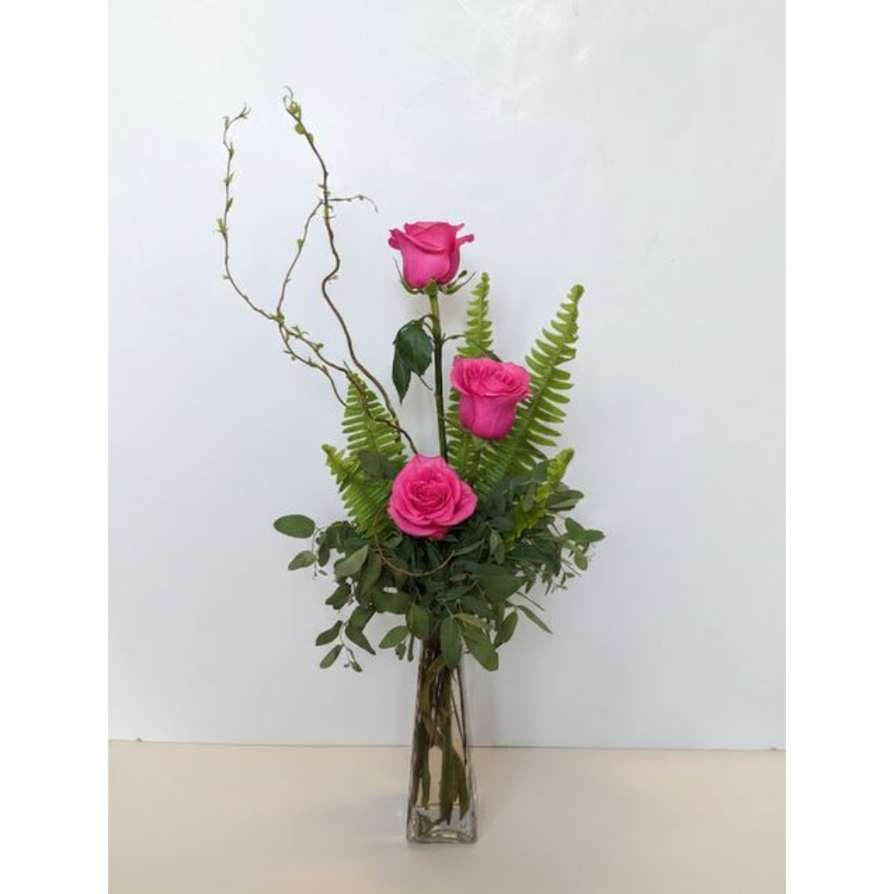 Triple Rose Budvase - $48