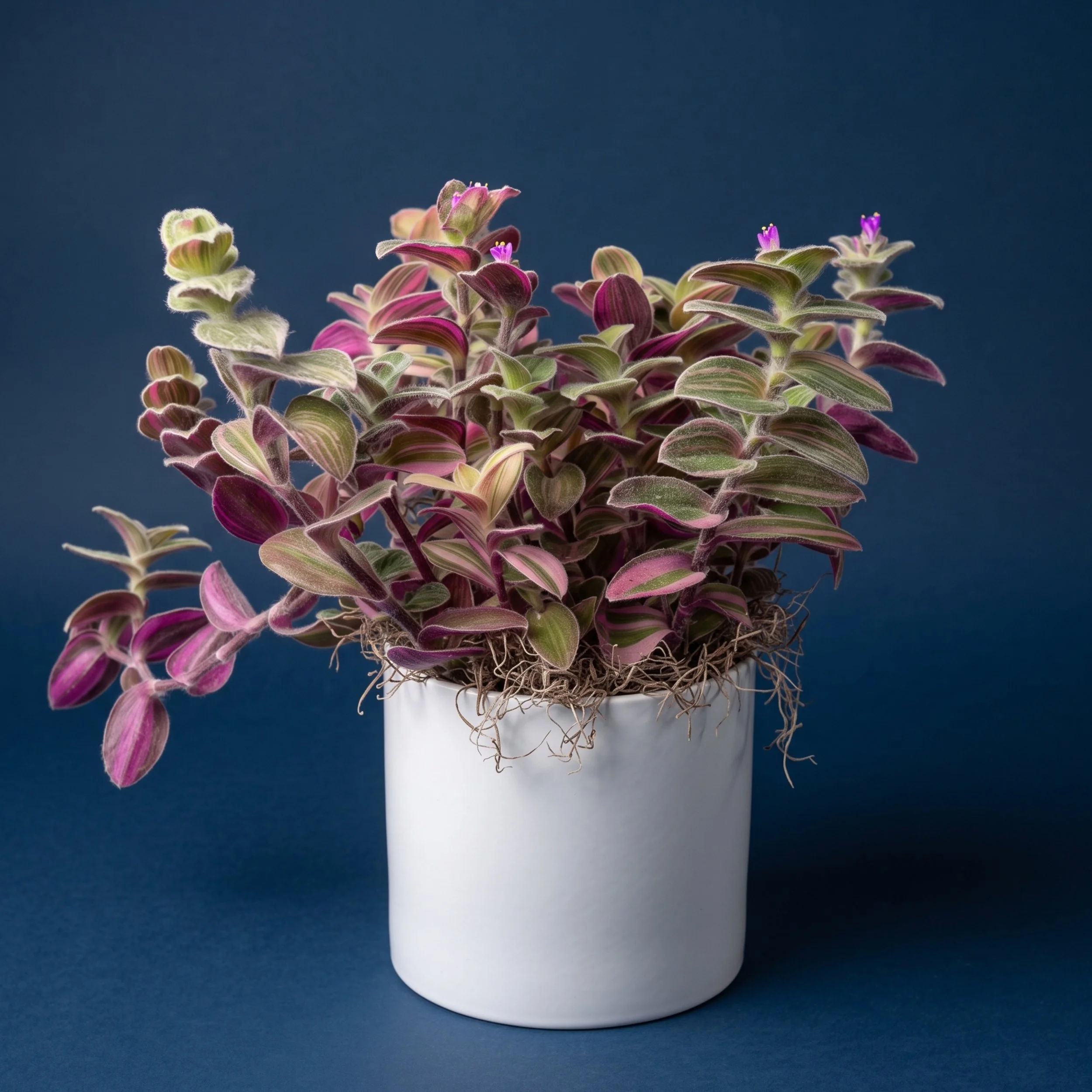 Variegated Cobweb Spiderwort in white ceramic.jpg