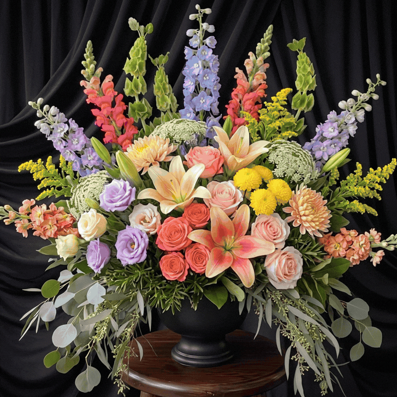 Serene Grace Memorial in Black Urn - $150-$500