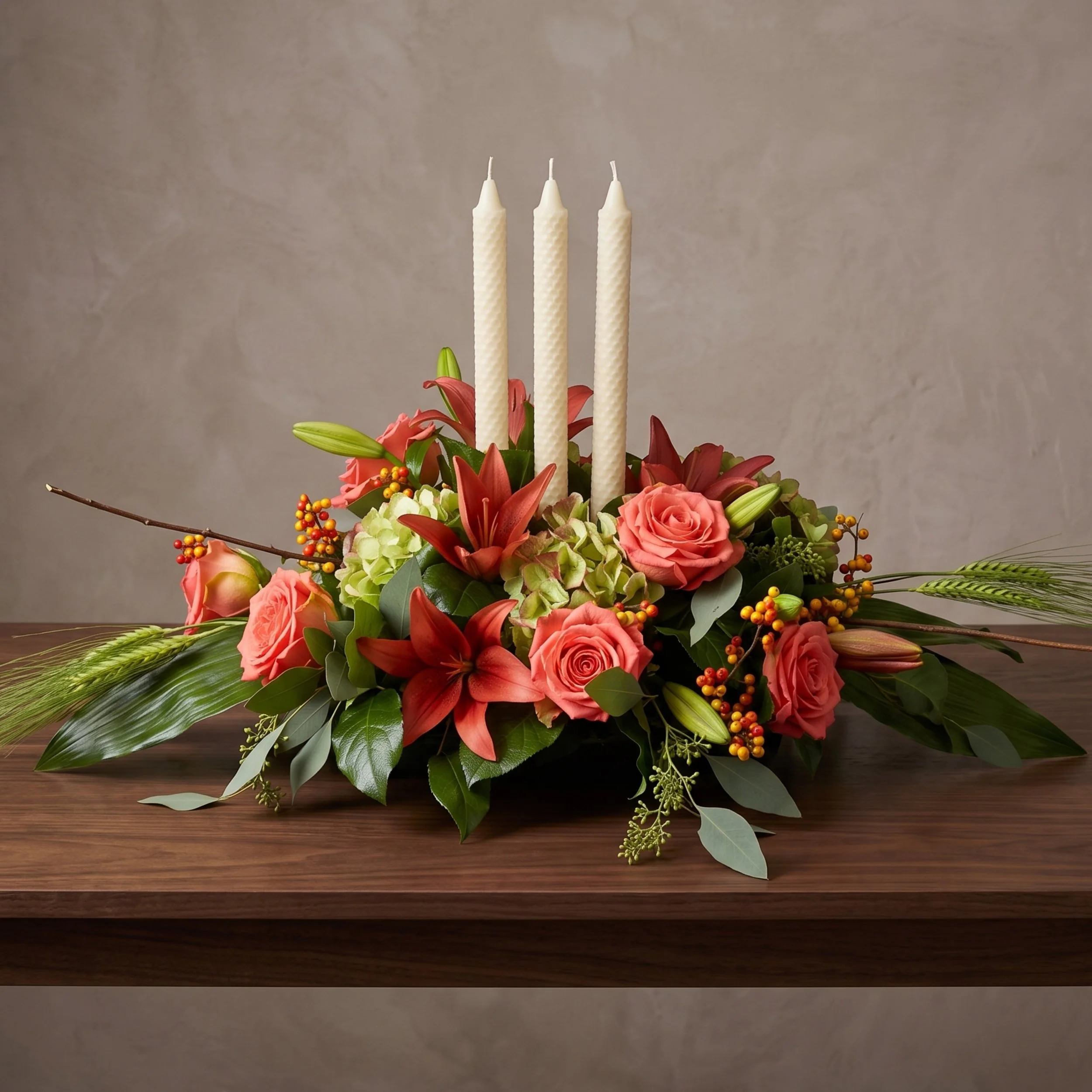 oblong thanksgiving centerpiece with tapered candles 3.jpg