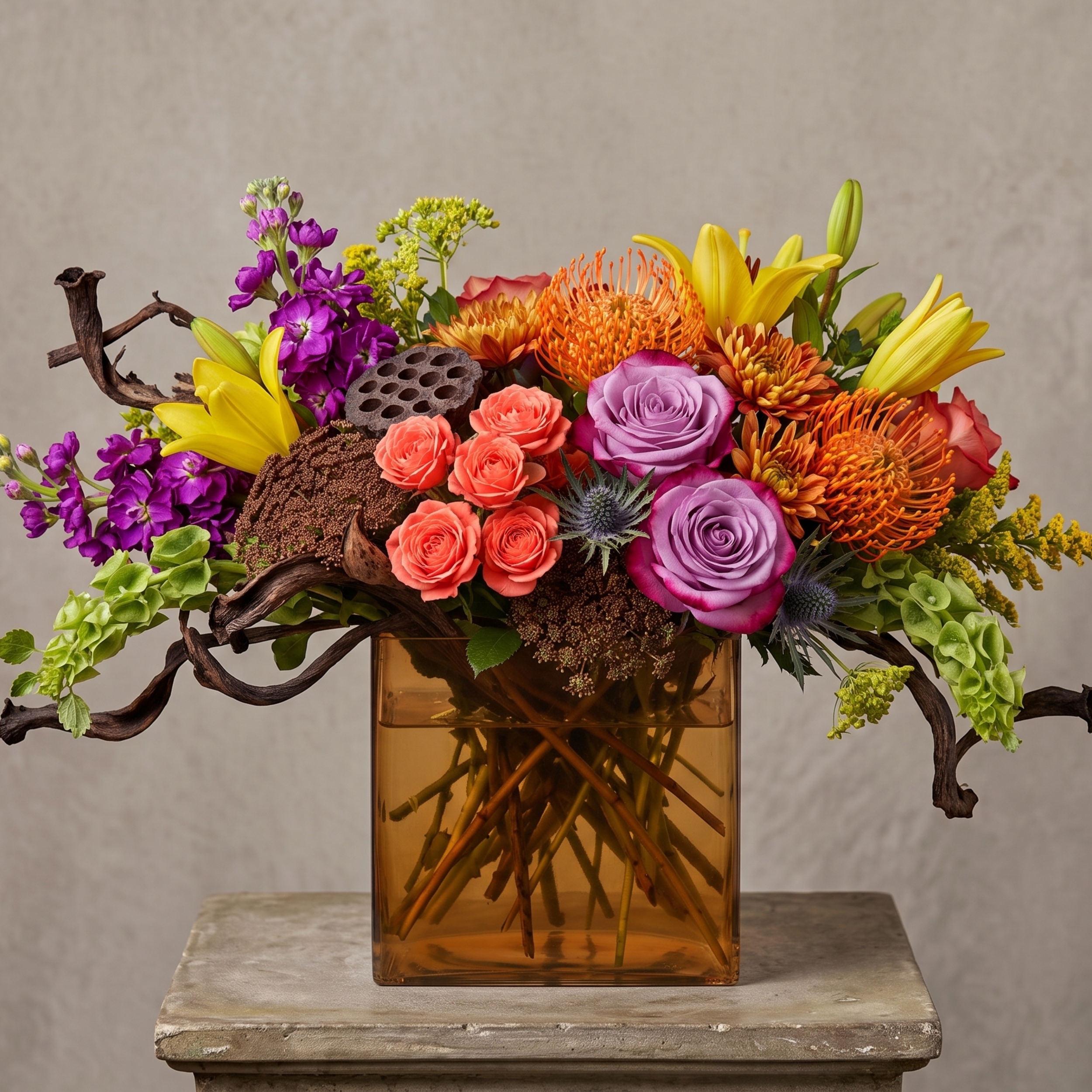 amber glass arrangement of the week thanksgiving AMBER(2).png