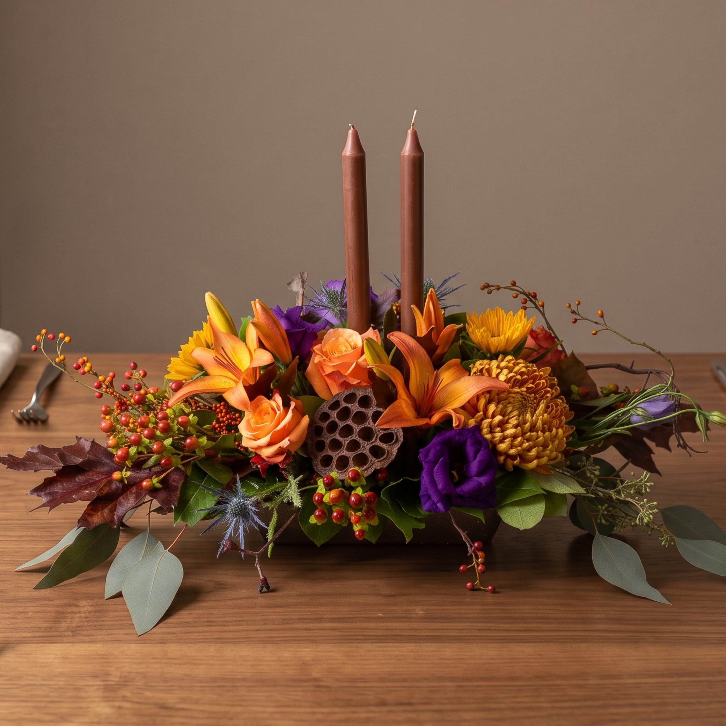 Fall Tones Oblong Centerpiece - $125-$300