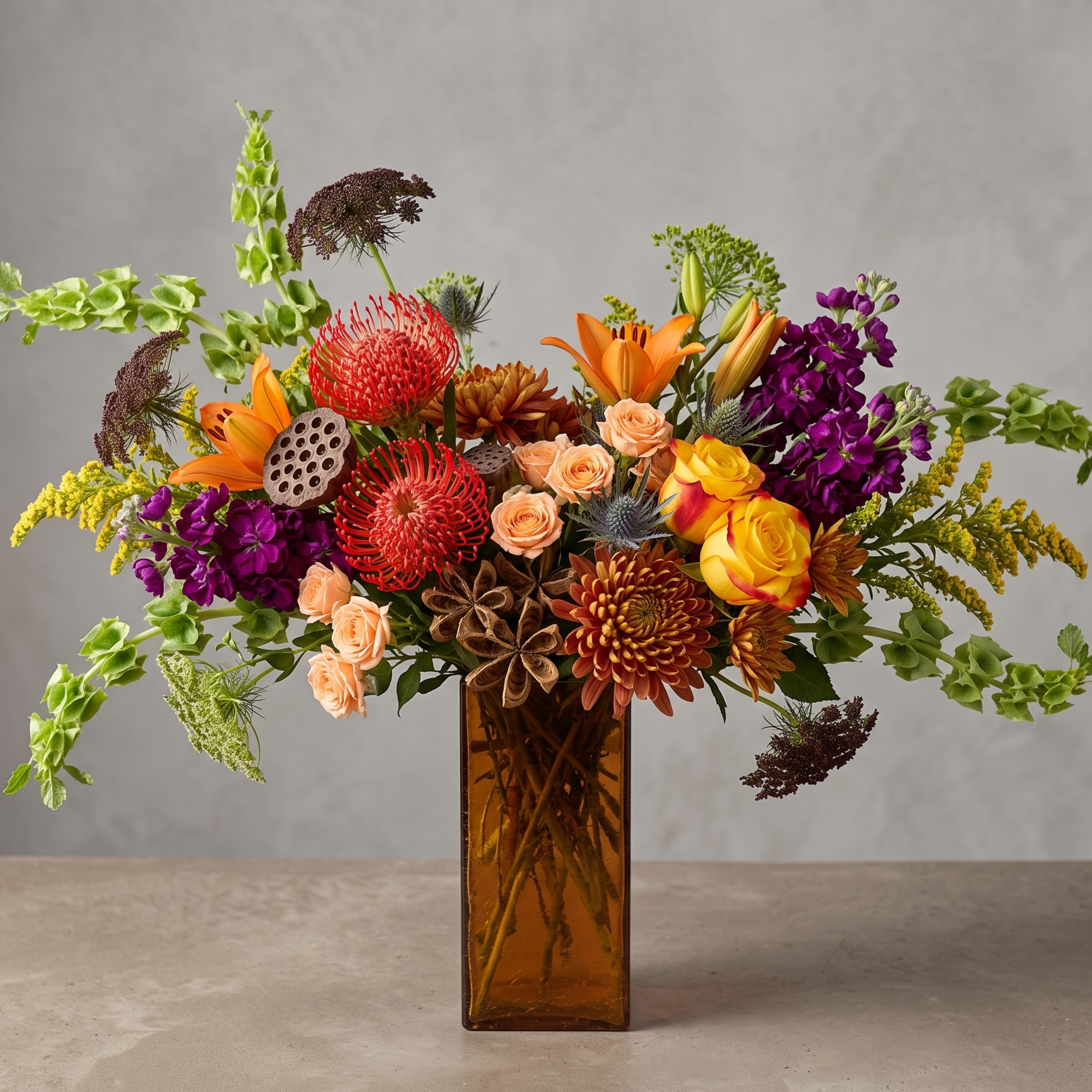 amber glass arrangement of the week thanksgiving AMBER(1).png