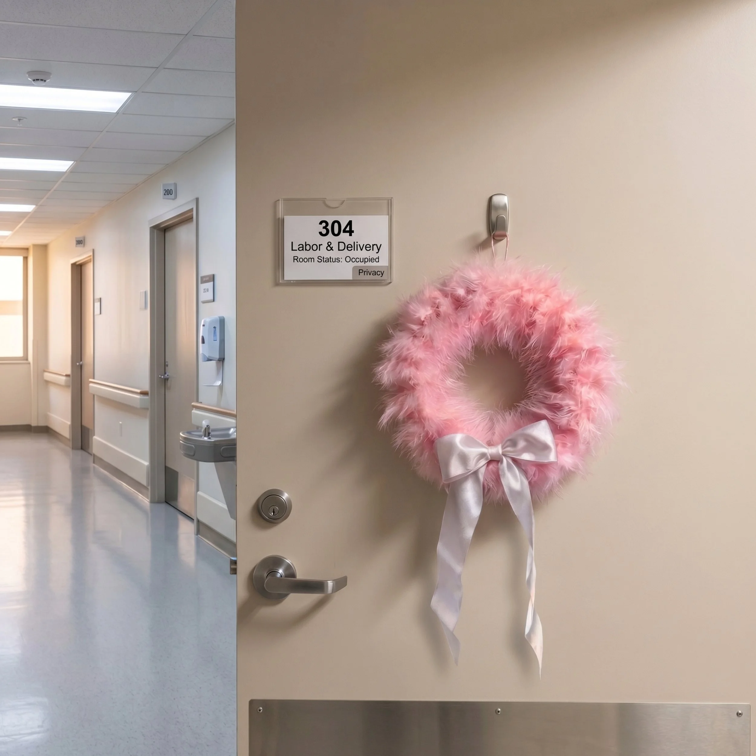 baby girl wreath on door hospital.jpg