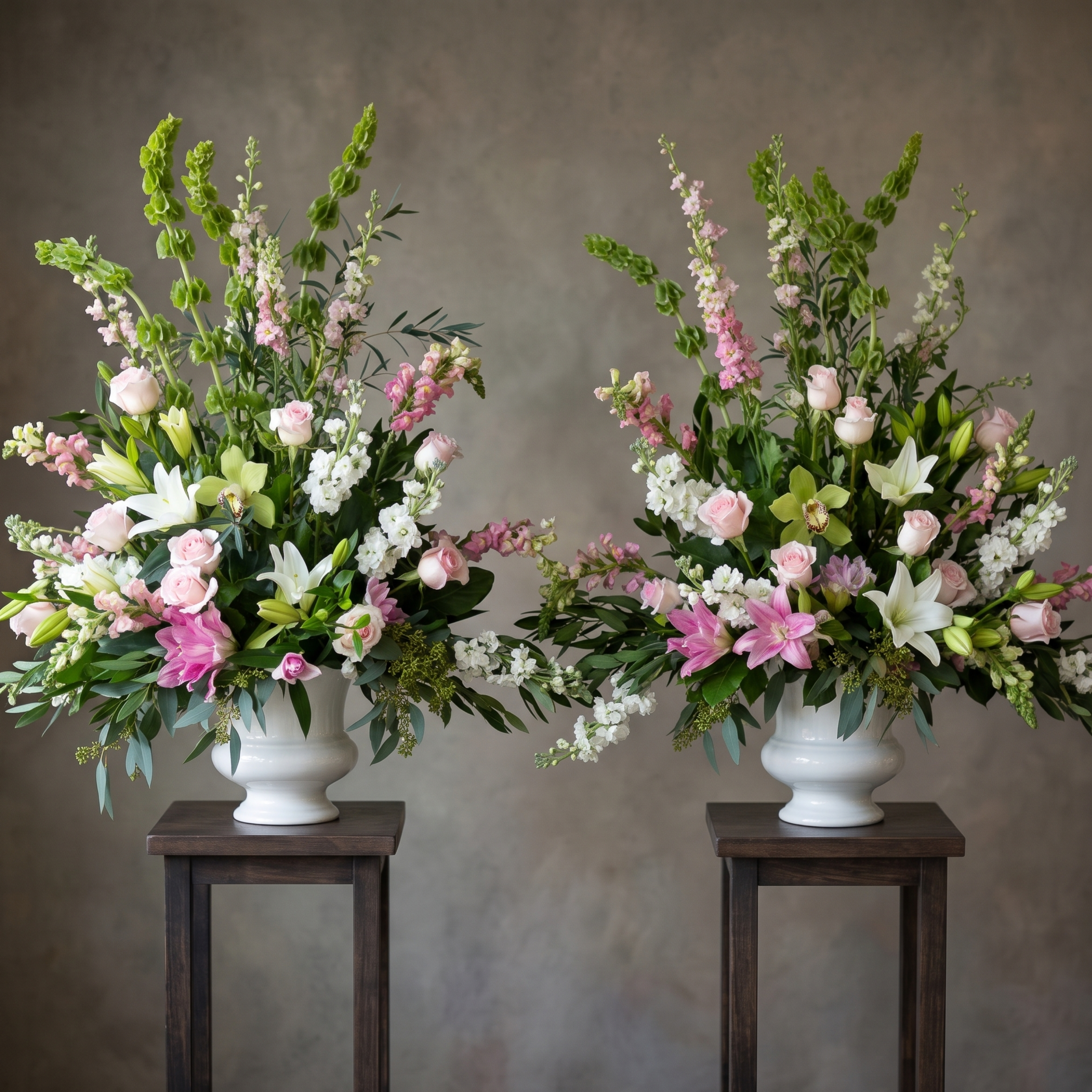 feminine memorial arrangement matching pink and white.png