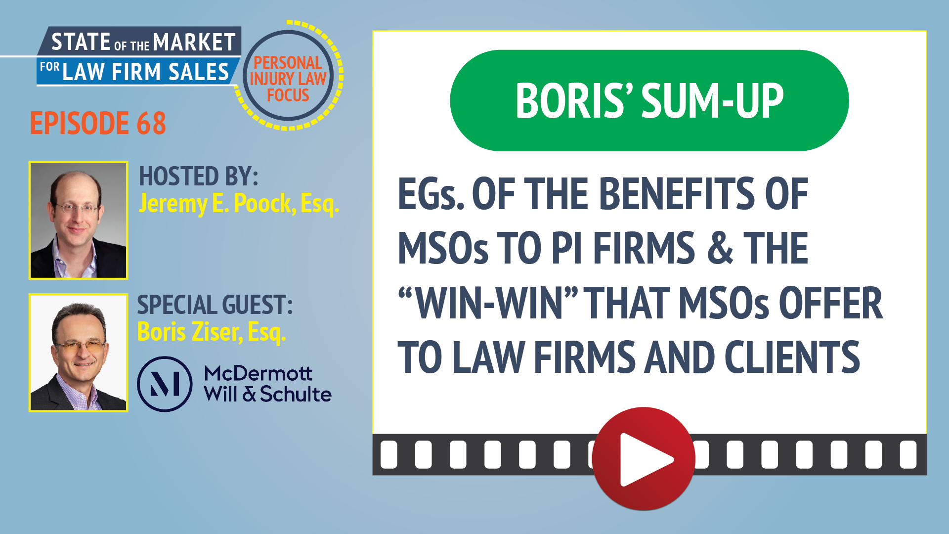 Boris' Sum-Up: EGs of The Benefits of MSOs to PI Firms & The "Win-Win" That MSOs Offer to Law Firm Clients