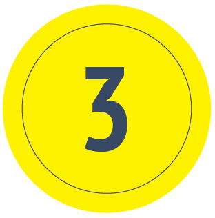 Yellow circular button with the number 3 in the center.