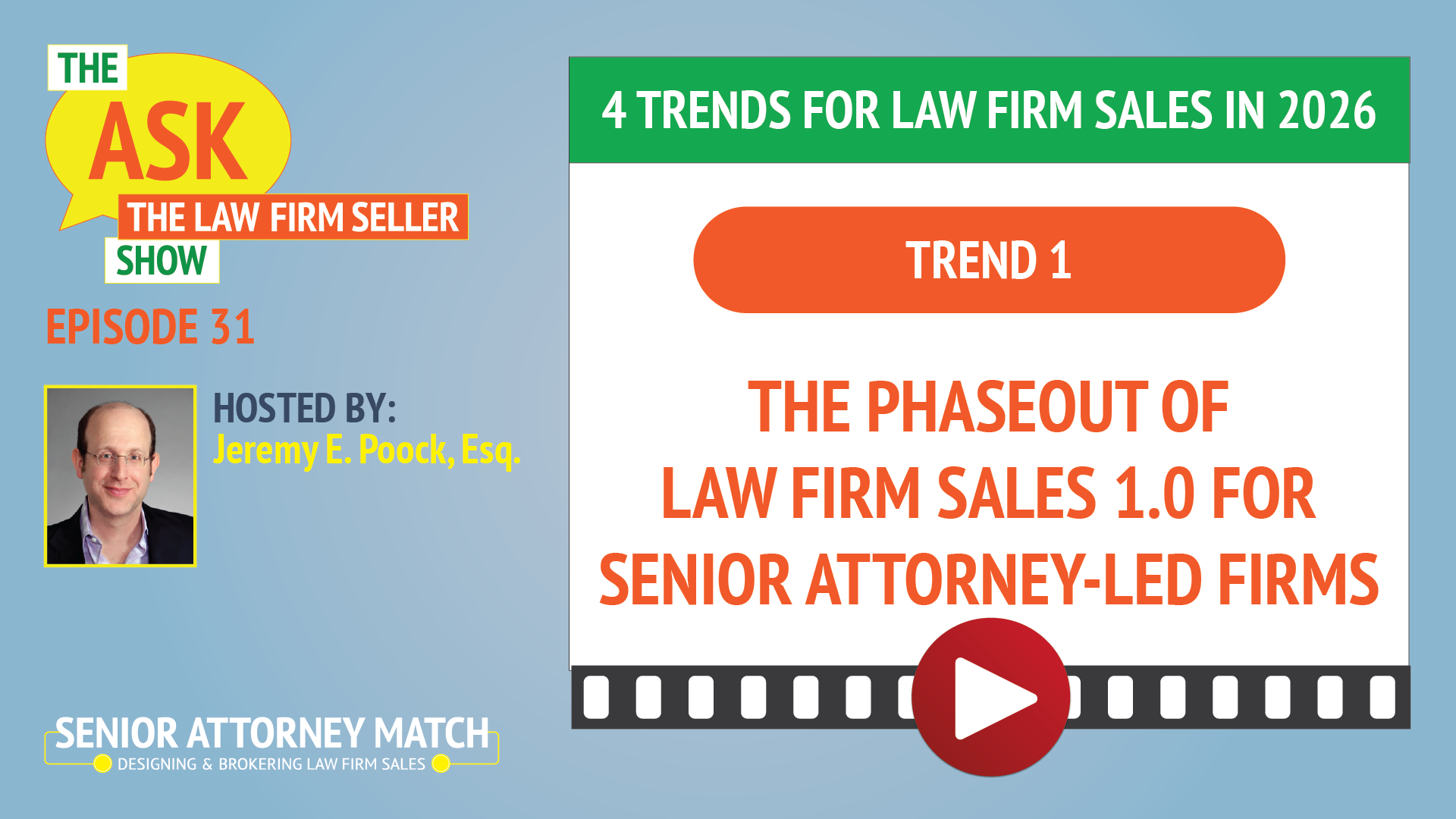 The Ask Show The Law Firm Seller Show: Trend 1: The Phaseout of Law Firm Sales 1.0 for Senior Attorney-Led Firms