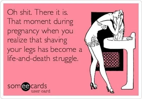 pregnancy shaving leg meme