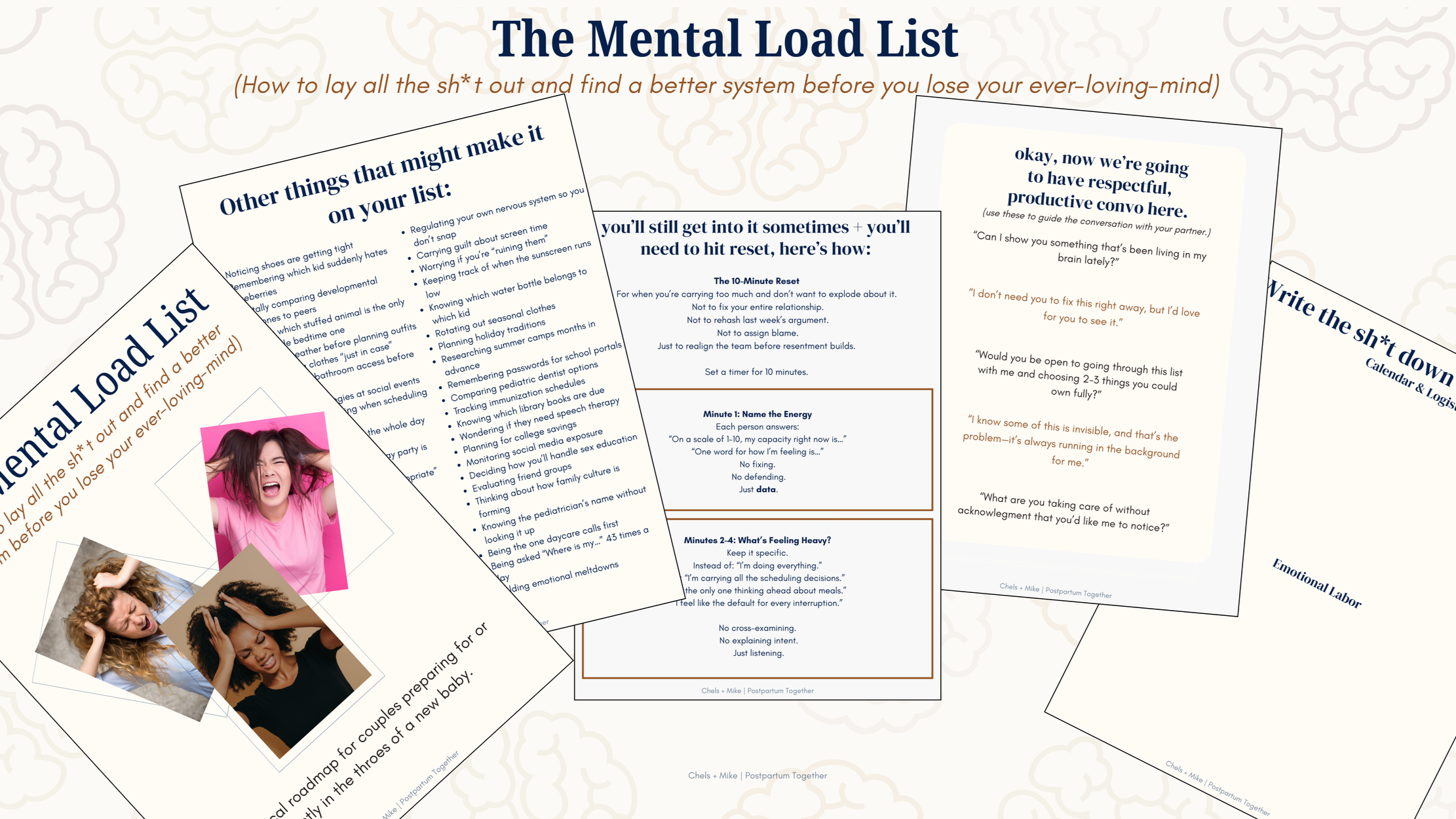 mental load checklist and conversation guide for new parents