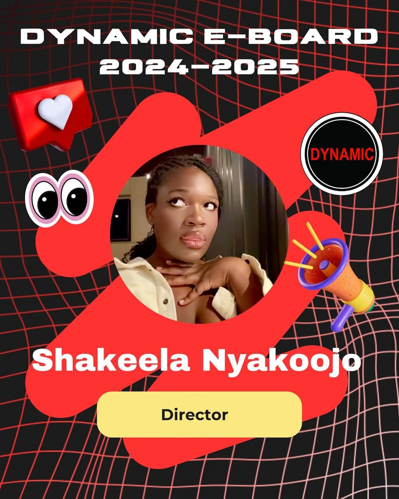 Meet the powerhouse E-board leading Dynamic Dance into the future for the 2024-2025 school year! 💫 

Name: Shakeela Nyakoojo
Year: Senior Class of 2025
Position: Director 
Fun fact: I played the Alto Saxophone
