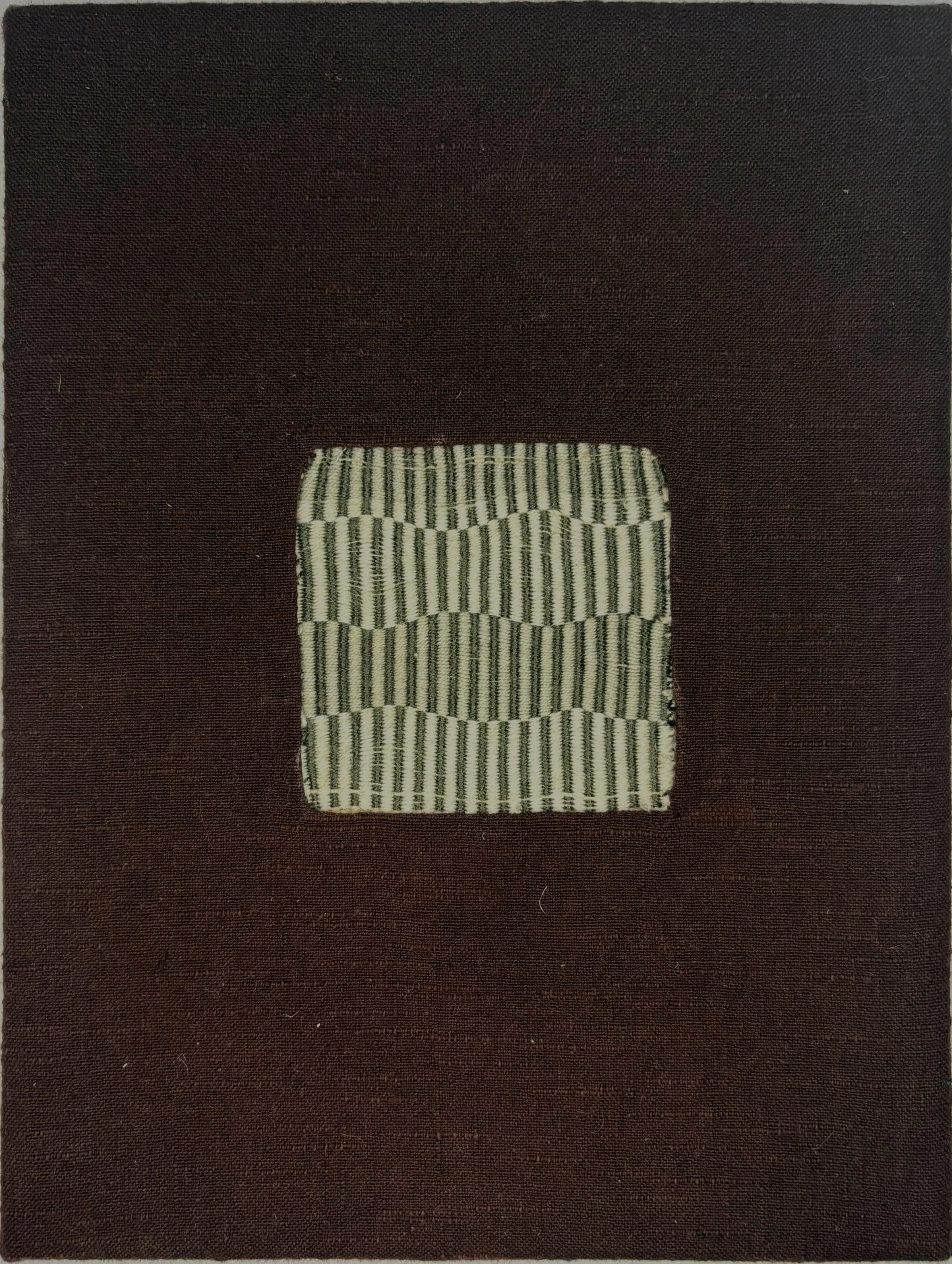 Warped Weft on Brown Canvas, Cottton, 9x10"