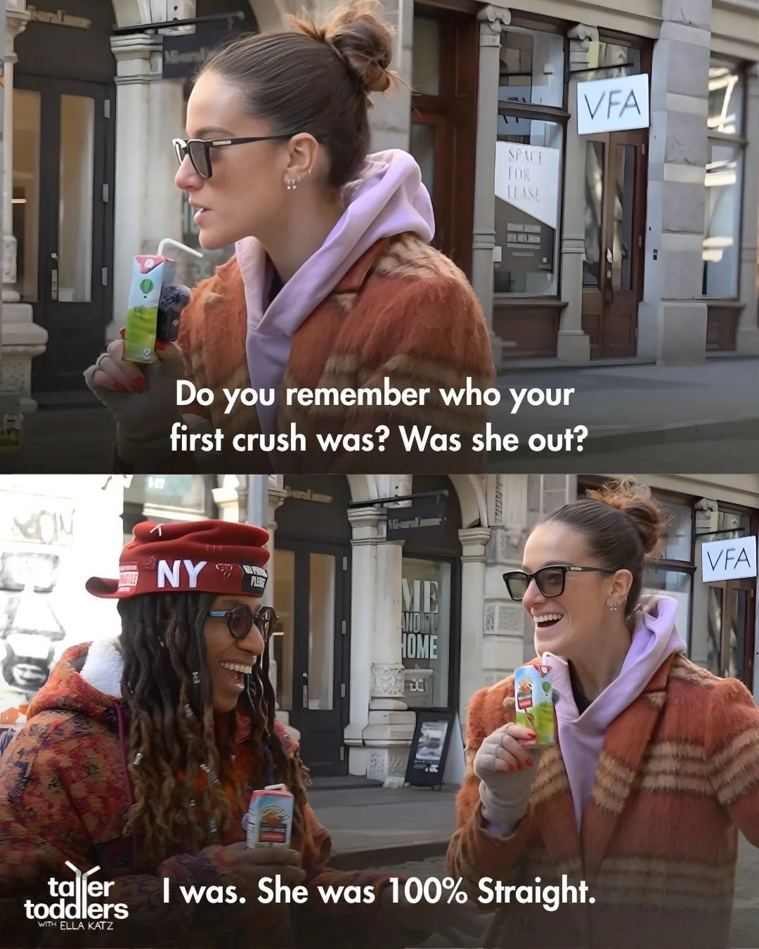 I was out, but she was straight 👩&zwj;❤️&zwj;💋&zwj;👩🤧😑

Keep it with the todd squad for more playdates like this one (with @teamartist 🧃) 

#tallertoddlers #podcast #lgbtq #firstcrush #wlw