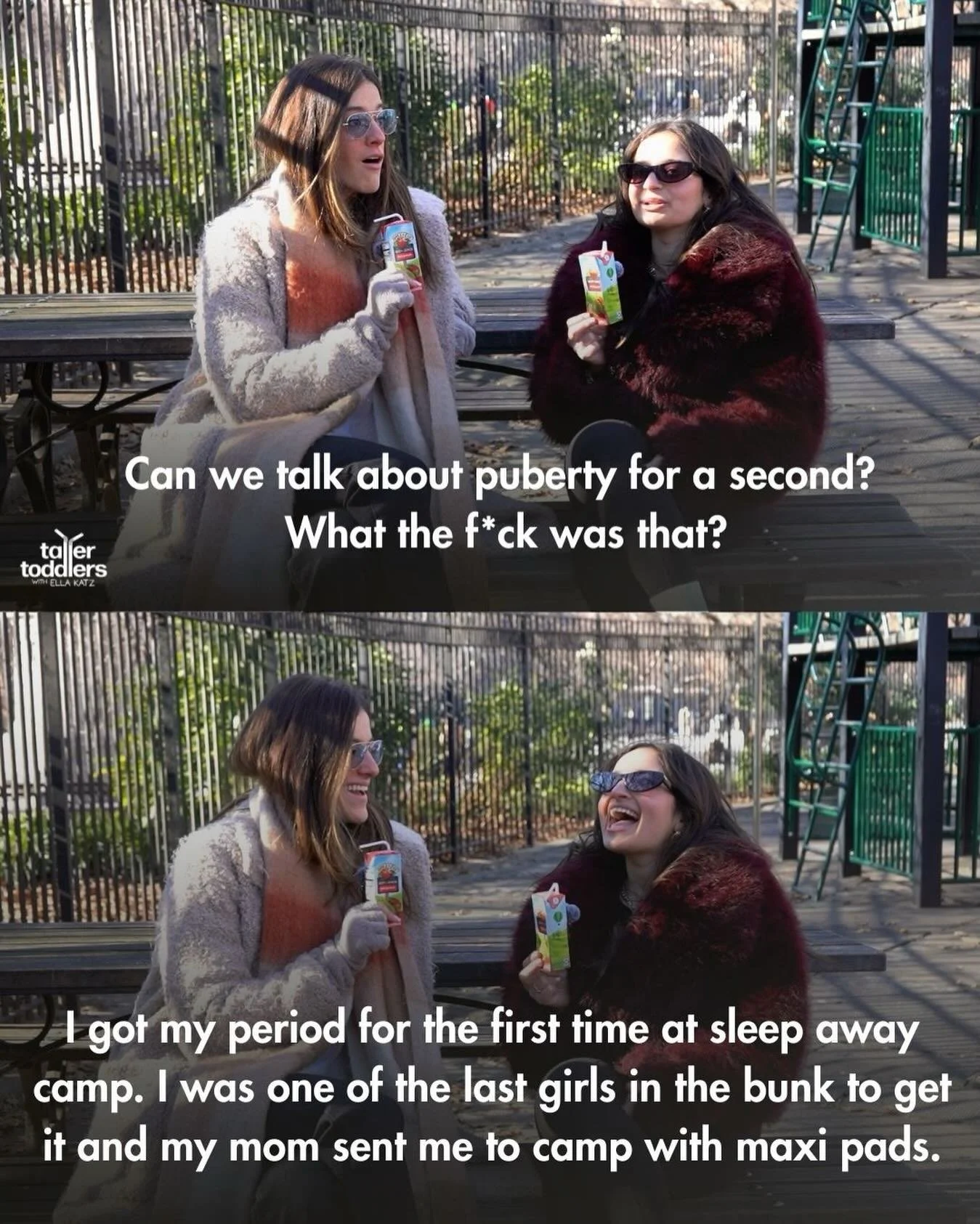 What the f*ck was puberty. My playdate with the queen of camp @chloehechterr WEDNESDAY 🧃

#puberty #2016 #camp #podcast #fyp