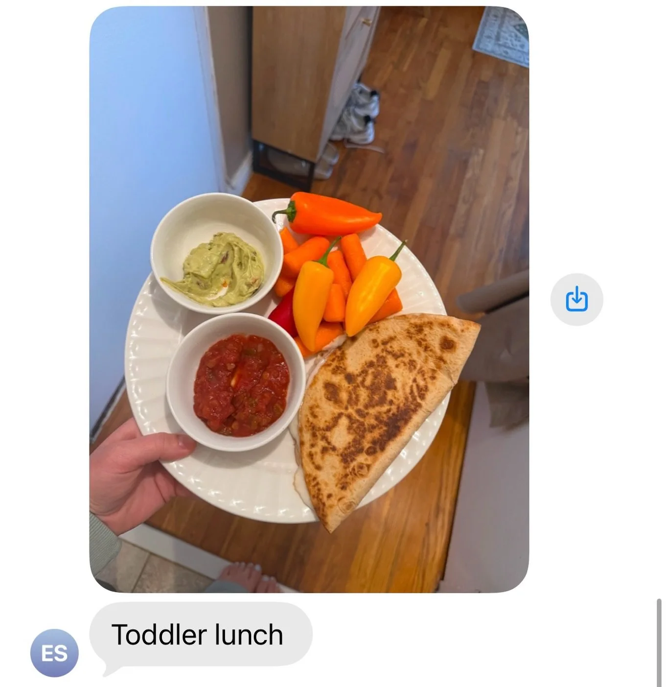 Friday reminder that adult lunch can still be toddler lunch 🧃