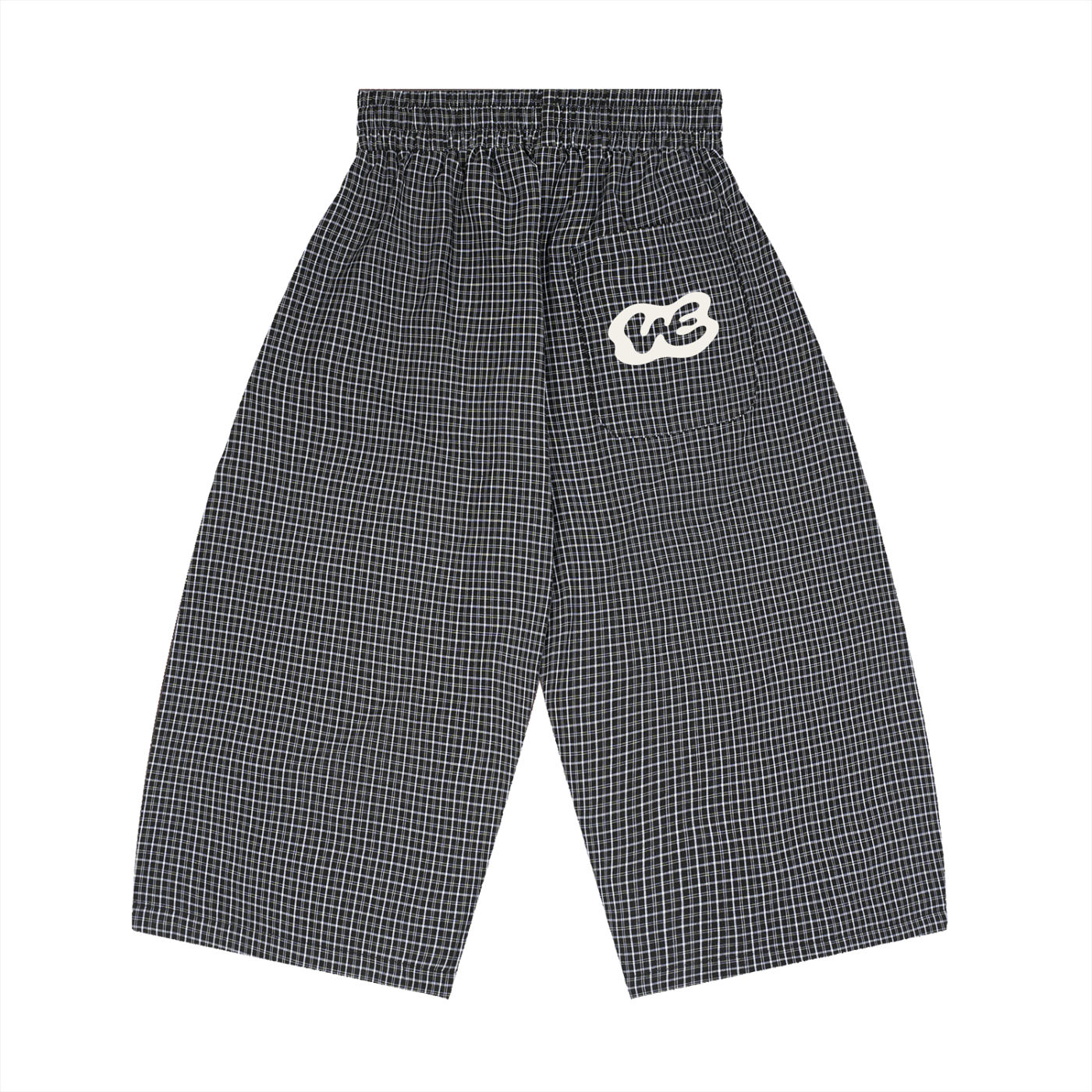 WE Unisex Plaid Loose Capri Shorts