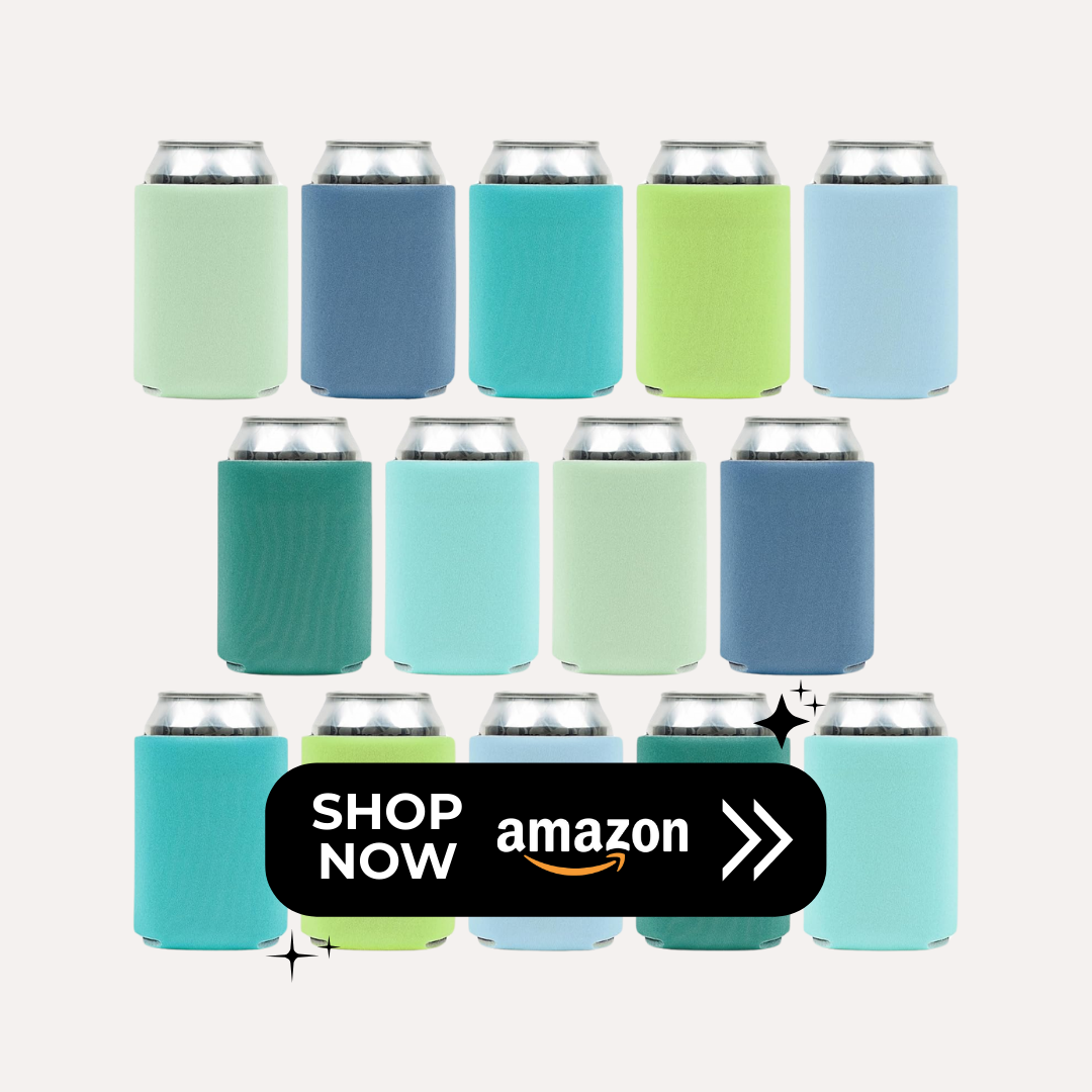 Pastel Blue and Green Golf Party Koozies
