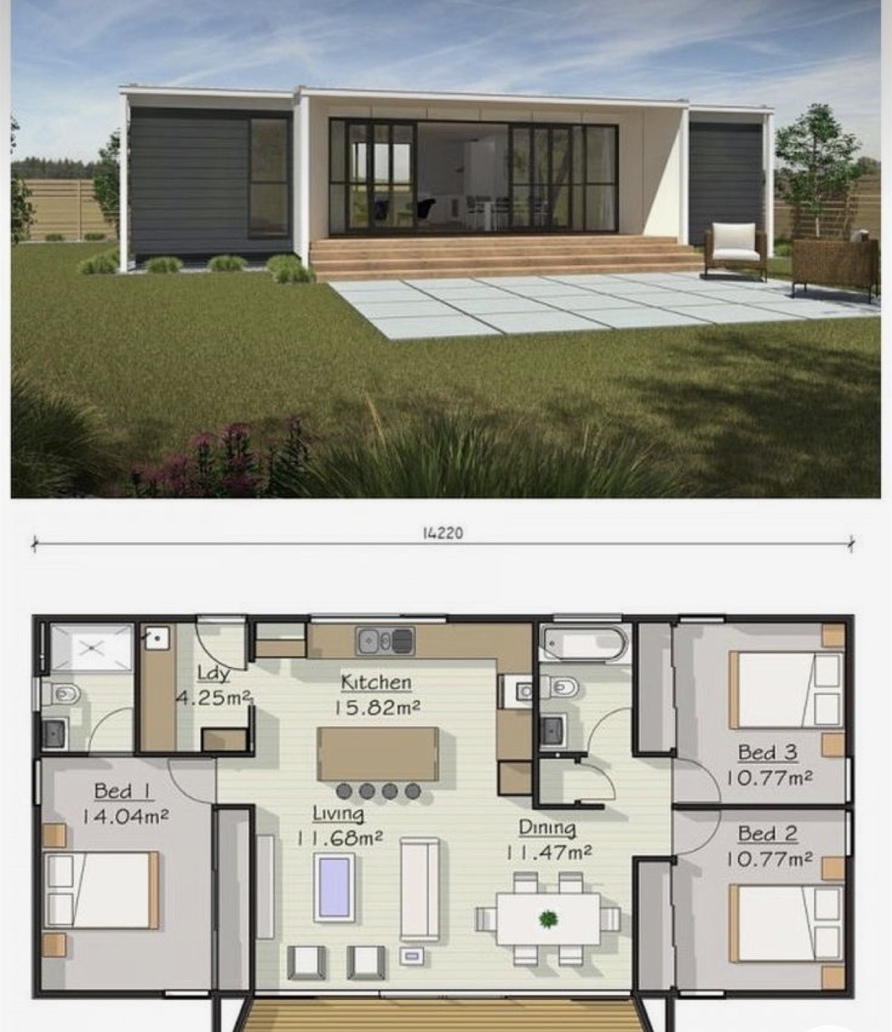 Container to three bedroom modern home