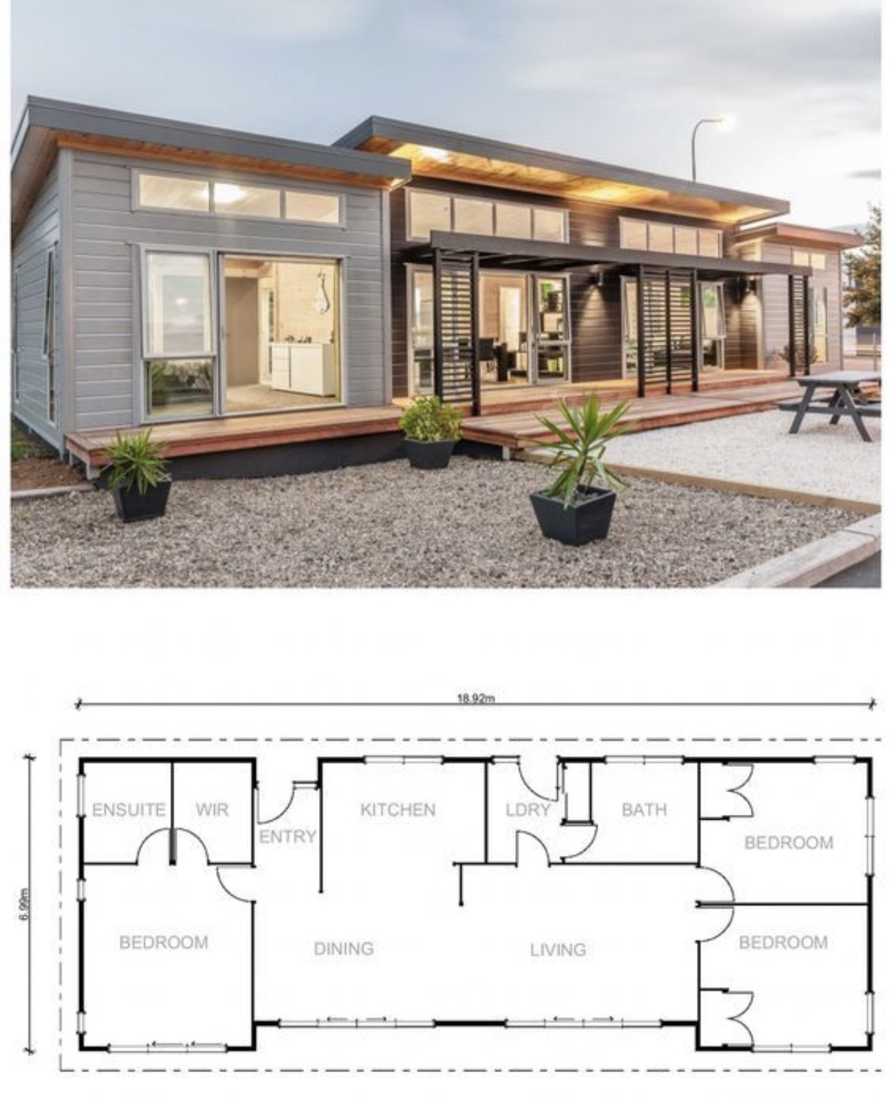Three bedroom, two container home