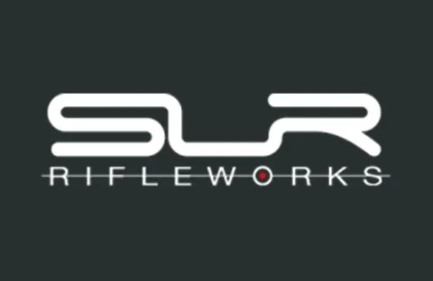 SLR Rifleworks logo with stylized text and a red dot in the letter O