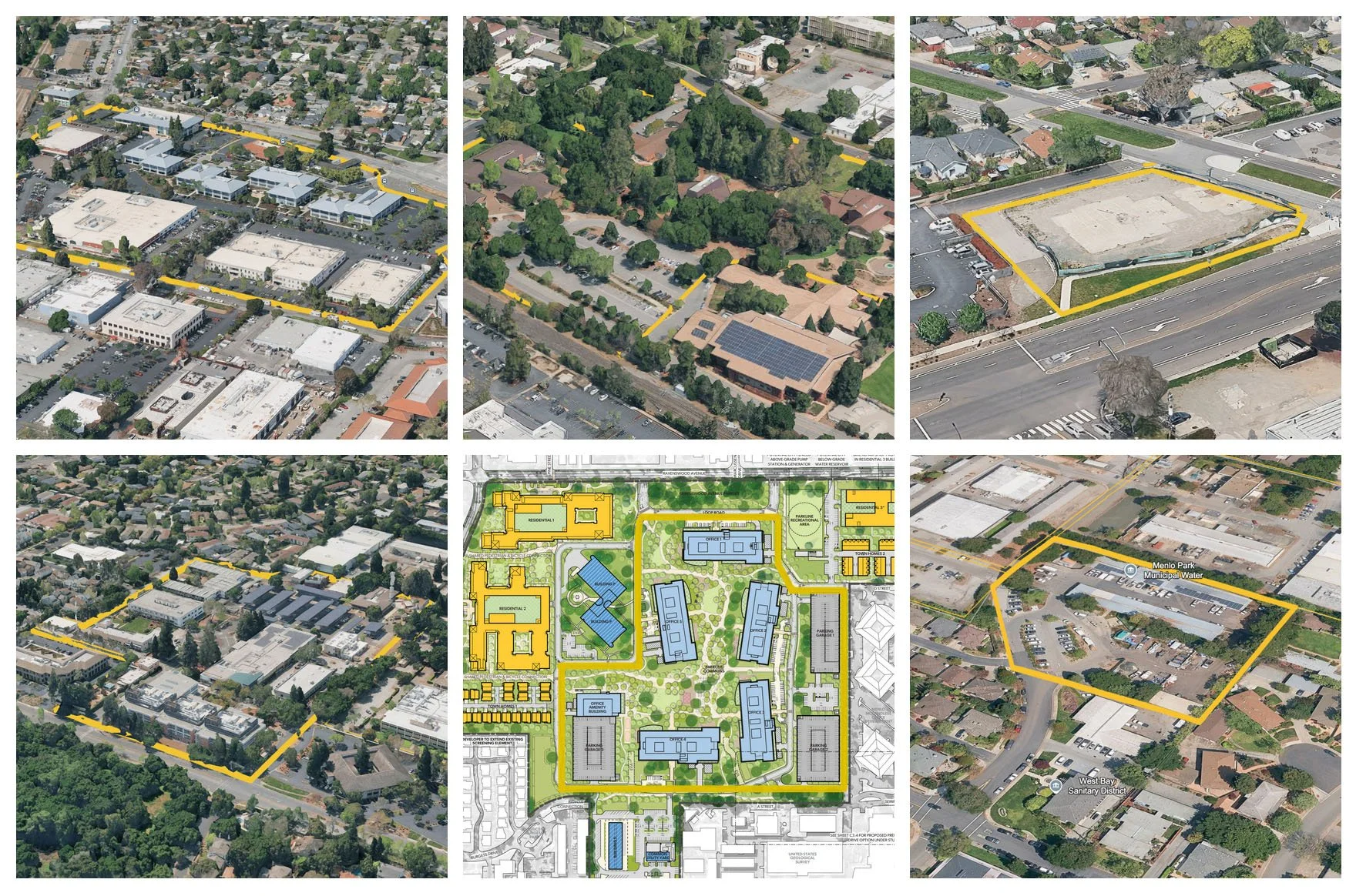 Collage of 6 alternative housing locations.