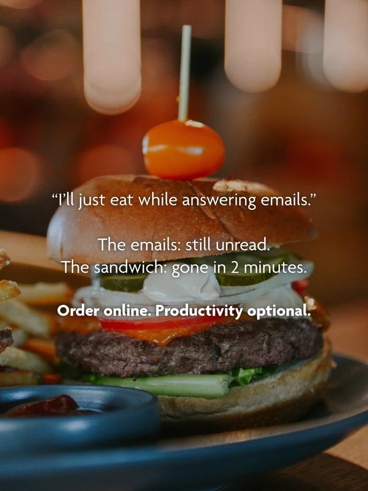 Lunch plans: made. 🥪💻
Whether you&rsquo;re &ldquo;just answering emails,&rdquo; &ldquo;grabbing something light,&rdquo; or &ldquo;sharing&rdquo; (kinda)... we&rsquo;ve got you covered.

Order online and make your lunch break the best part of your w