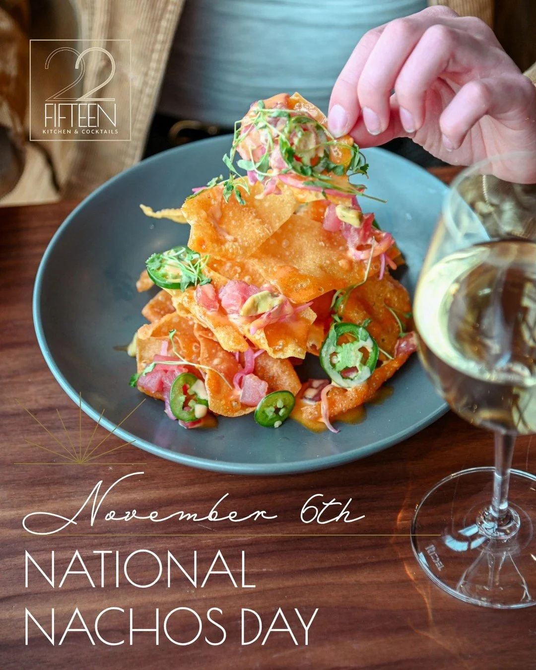 🎉 It&rsquo;s National Nachos Day &mdash; and we don&rsquo;t do basic.
Meet our Poke Nachos: crispy wontons, fresh ahi tuna, and all the flavor-packed toppings you can&rsquo;t stop scooping 😋🐟

This is how 22Fifteen does nachos &mdash; bold, fresh,