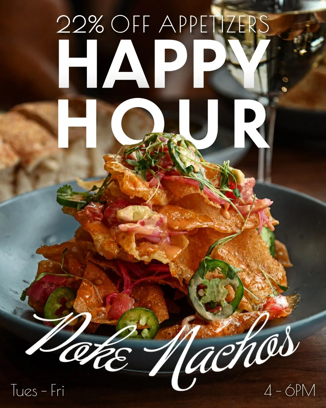 end the week on a happy note. specifically at 22fifteen during happy hour from 4pm to 6pm

22% off apps ✨ $8 wine + cocktails ✨ $4 draft beer.
Crafted bites, polished pours &amp; the perfect reason to linger a little longer.

#22fifteenkitchenandcock