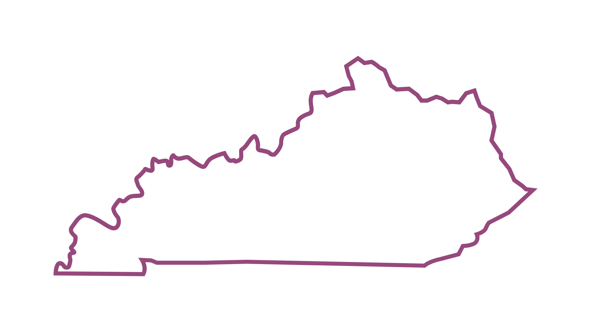 An outline of the state of Kentucky
