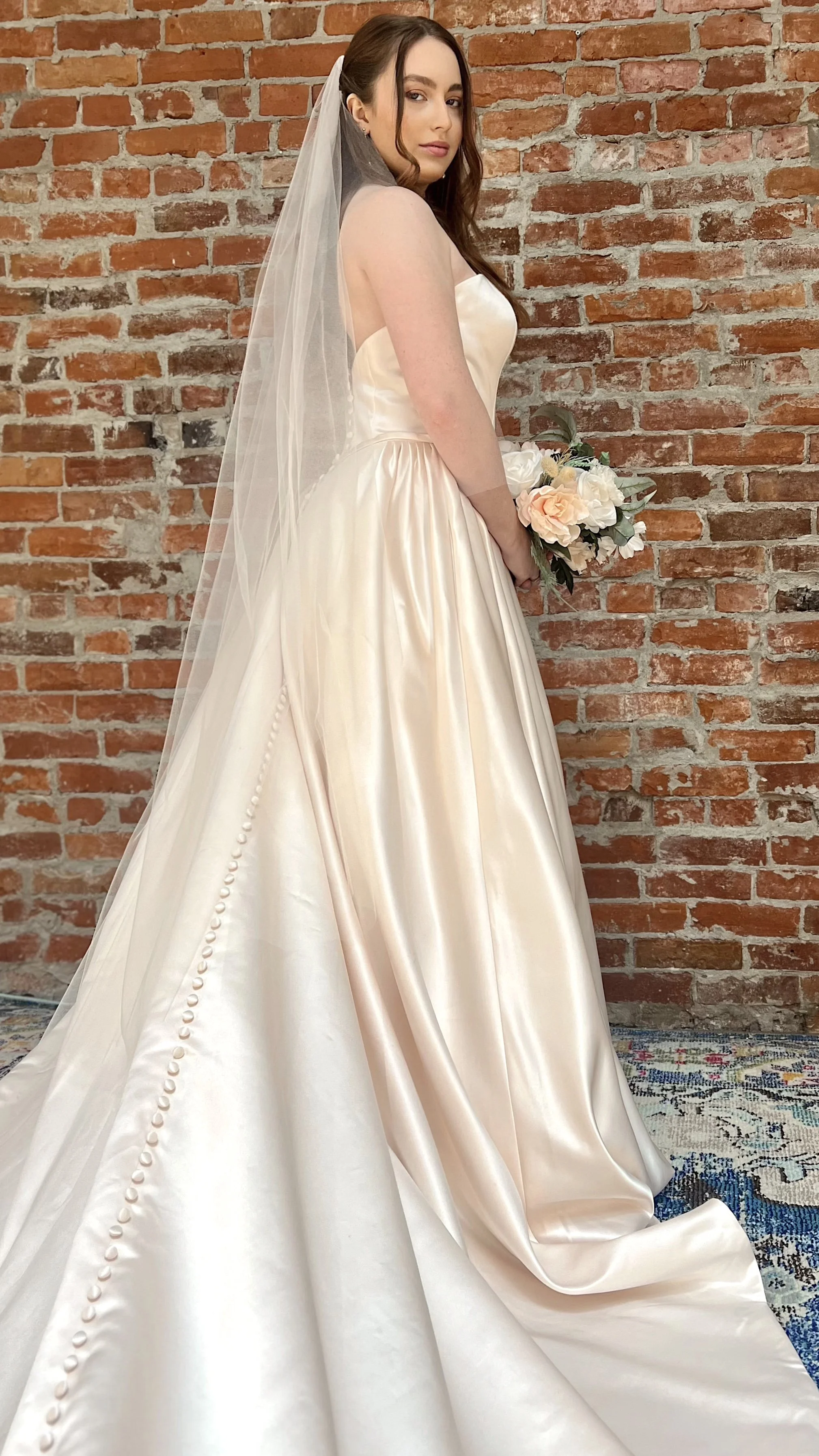 Light Blush Raw Edge Veil
