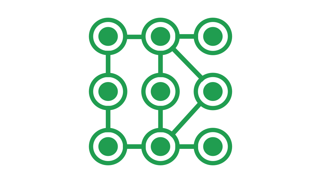 A digital illustration of a neural network with interconnected green circles and lines on a black background.