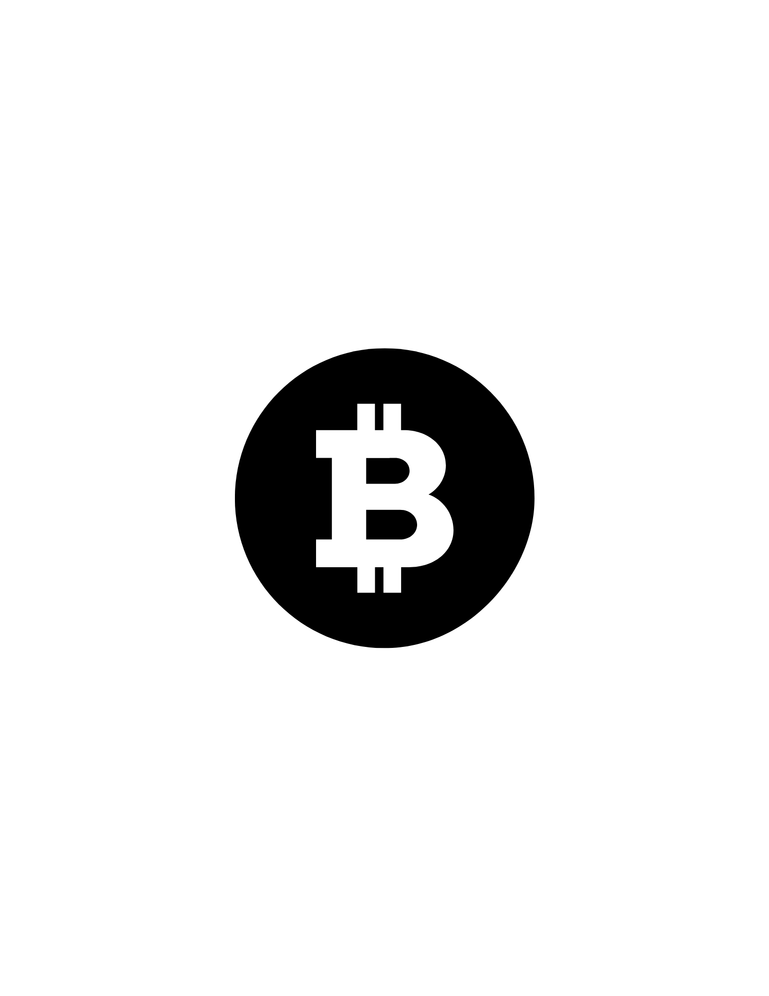 Bitcoin symbol on solid black background