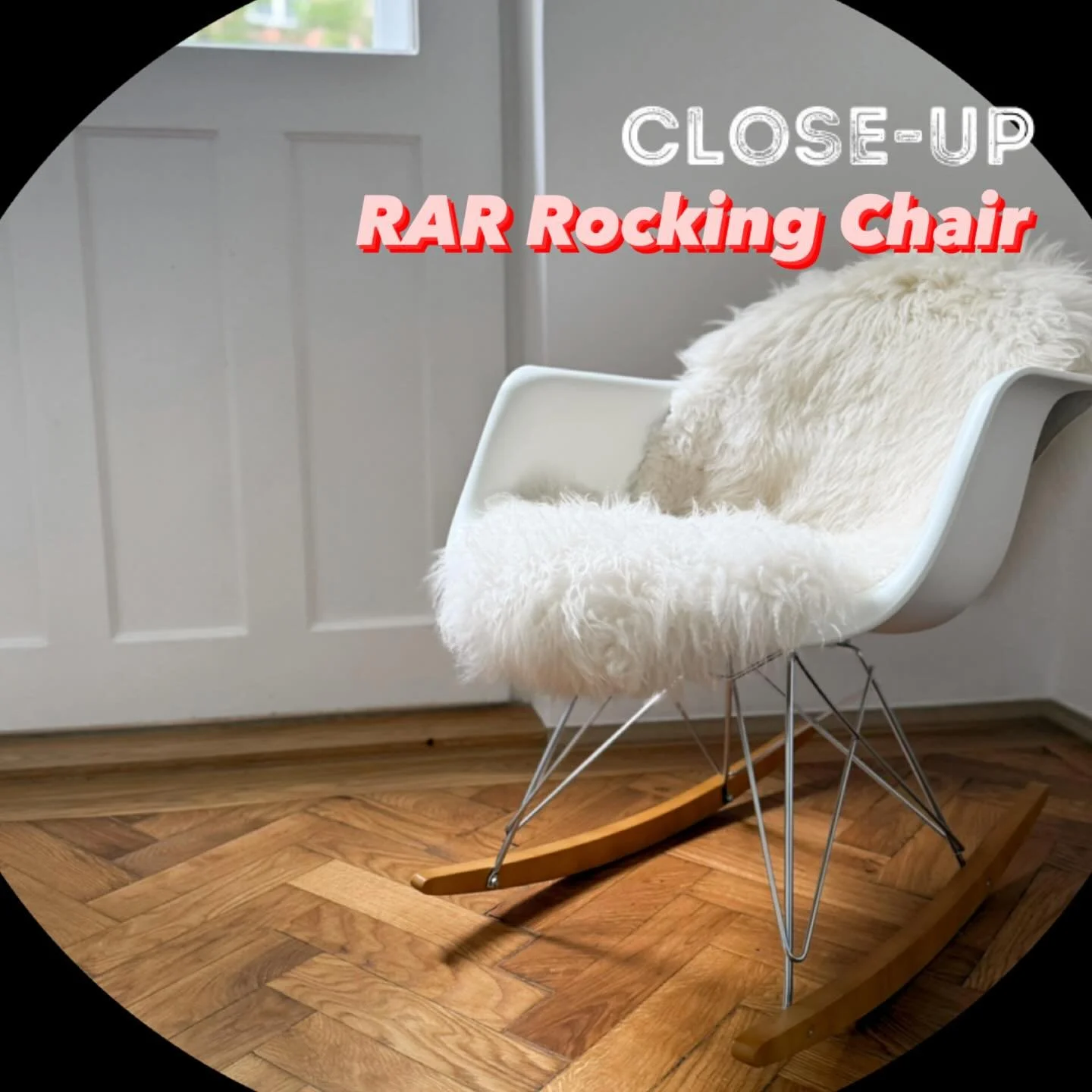 [🥷🔎: RAR Rocking Chair] Originally designed by Charles and Ray Eames in the 1950s, the RAR was one of the first plastic chairs to be mass-produced. It brought a new way of thinking about furniture &mdash; lightweight, molded, affordable, and adapta