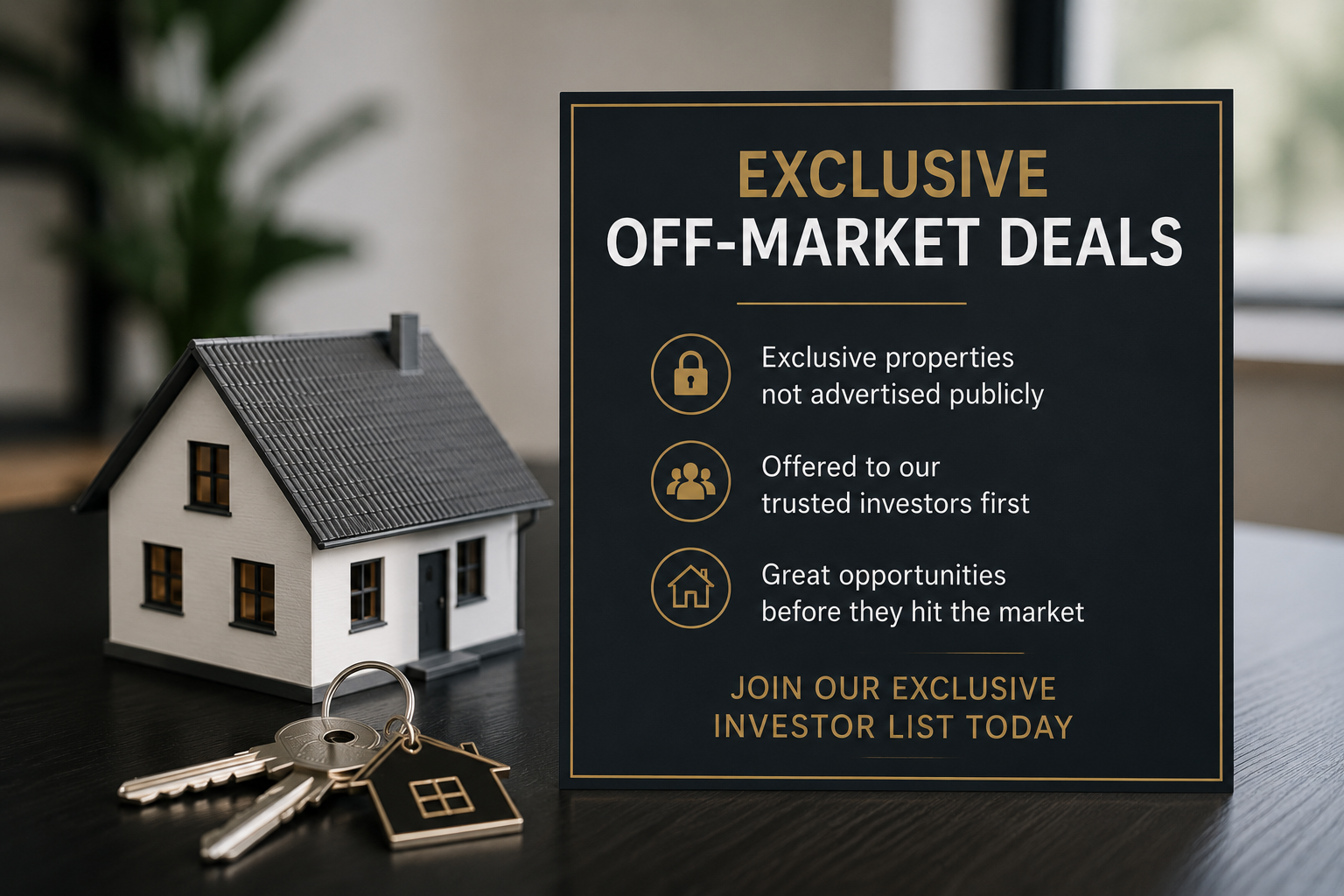 Gain access to exclusive off-market property investment opportunities