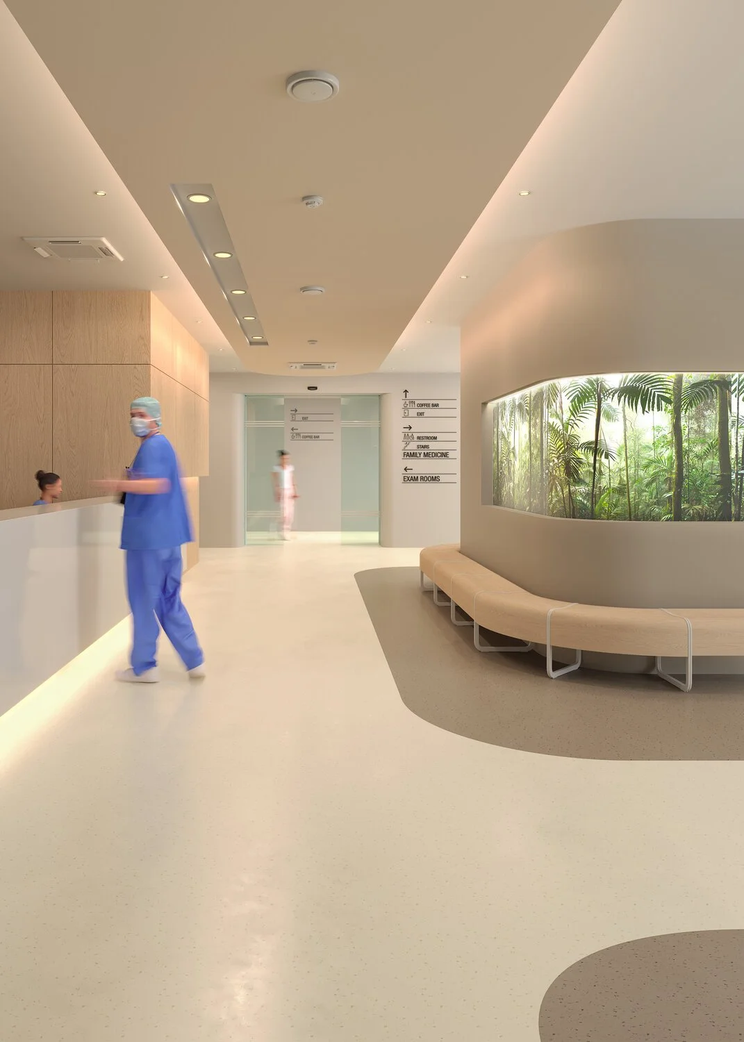 egészségügyi intézmény Gerflor homogén PVC burkolattal