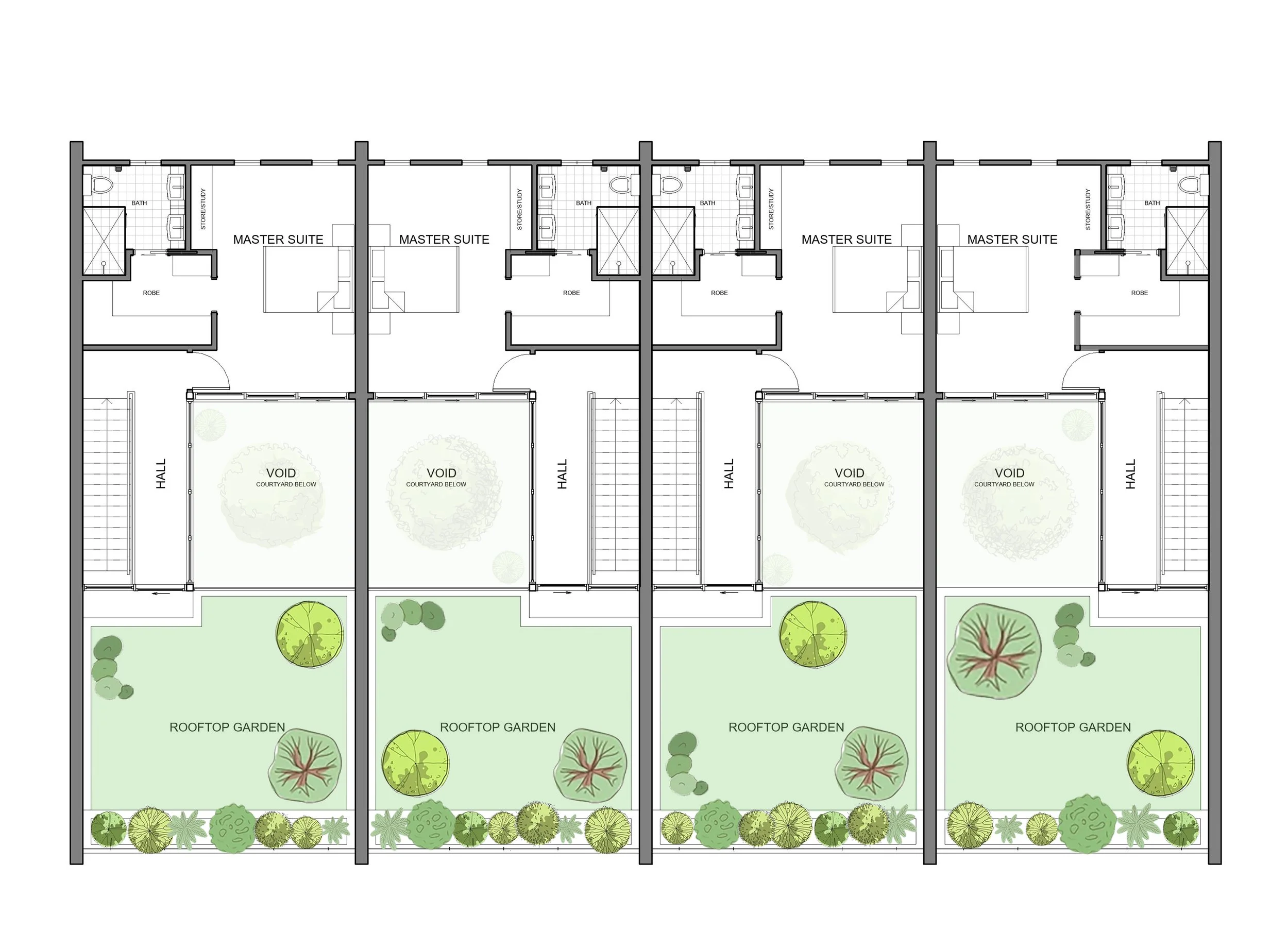 Mezzanine and Rooftop Garden Floor Plan