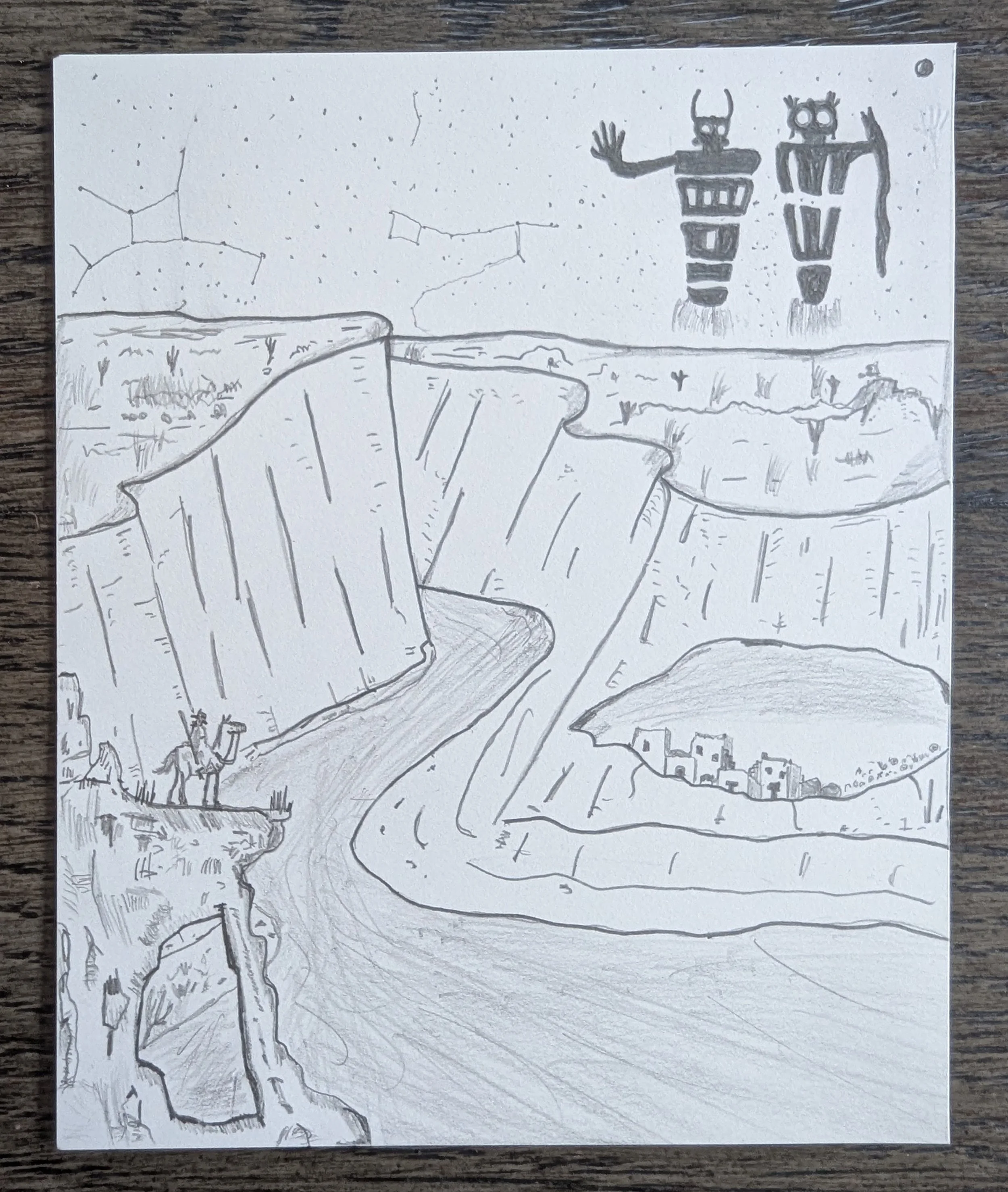 The Ancient Ones 5" x 6" Pencil Drawing
