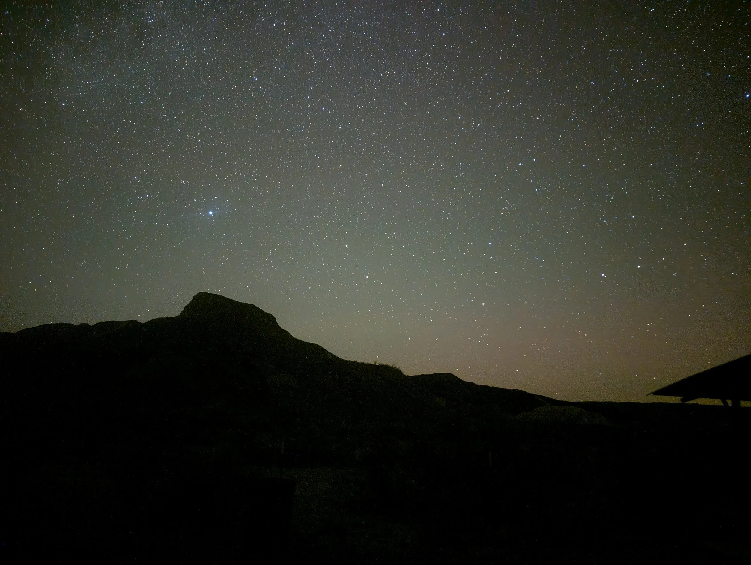 Lajitas Mesa night shot with stars, Lajitas, Texas