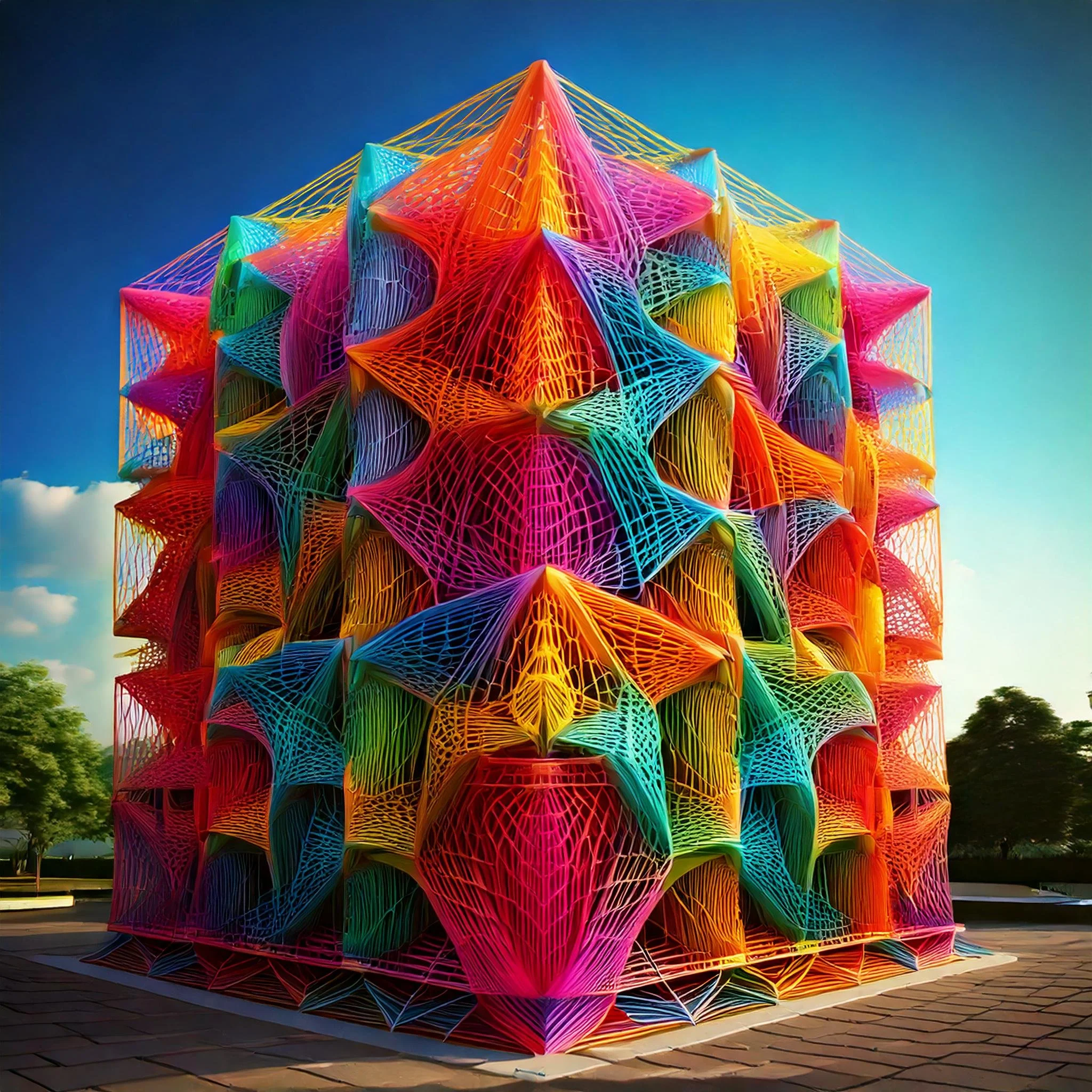Firefly colorful threads in sinus function that become a 3 dimensional rectangular building, buildin.jpg